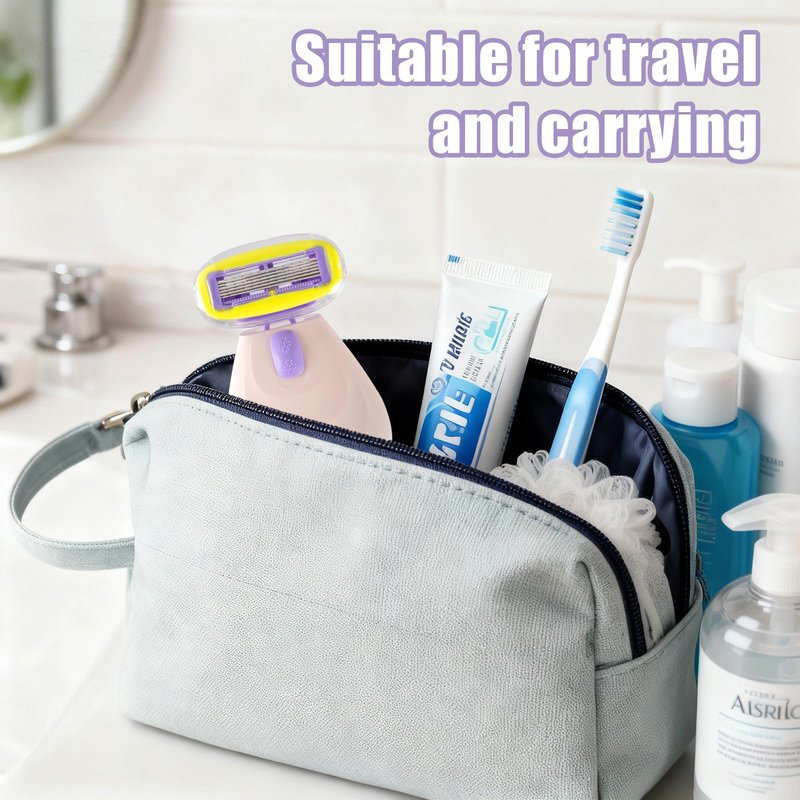 AMZFAVOR Travel Razor for Women, Pink Disposable Travel Razor Kit Sensitive Skin Razors for Women Business Travels Vacation Essentials
