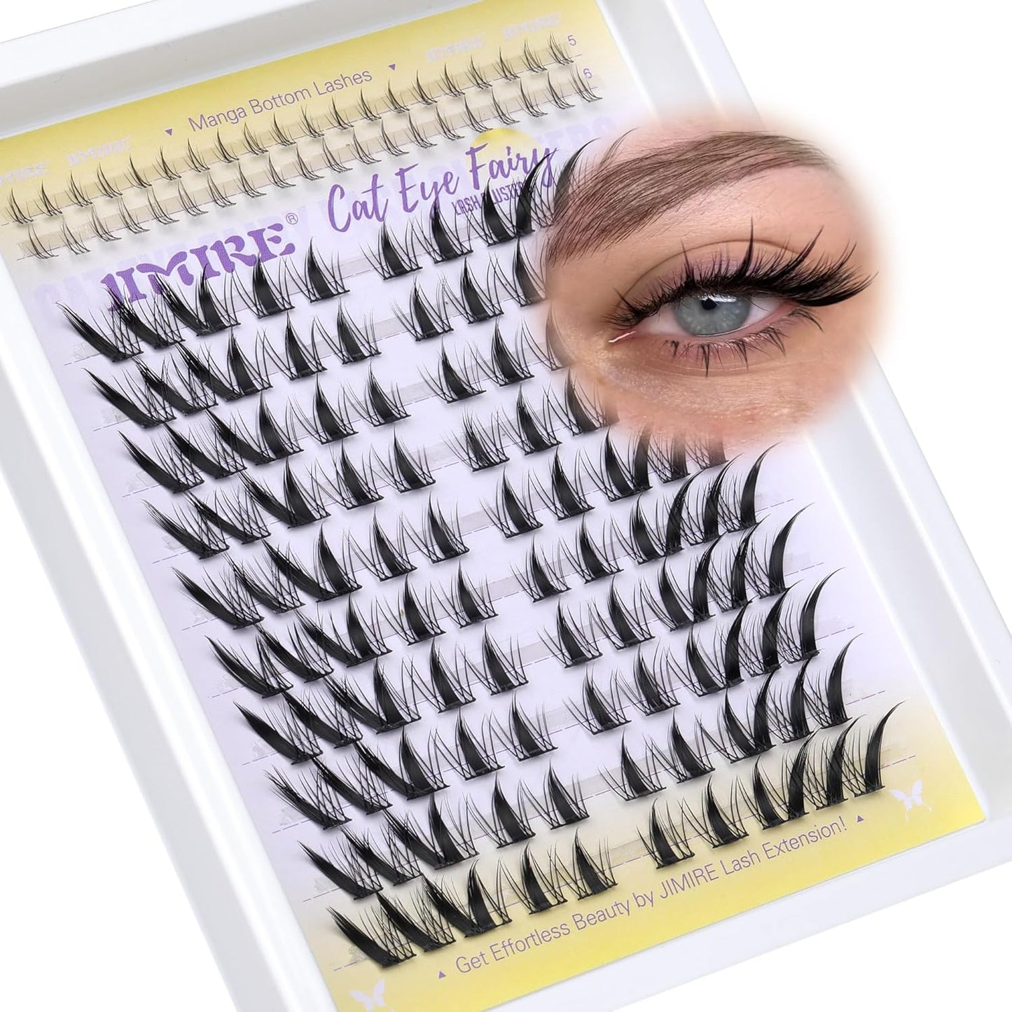 Wispy Lash Clusters - 180Pcs D-Curl Anime Eyelash Extensions | Natural Look 8-16MM