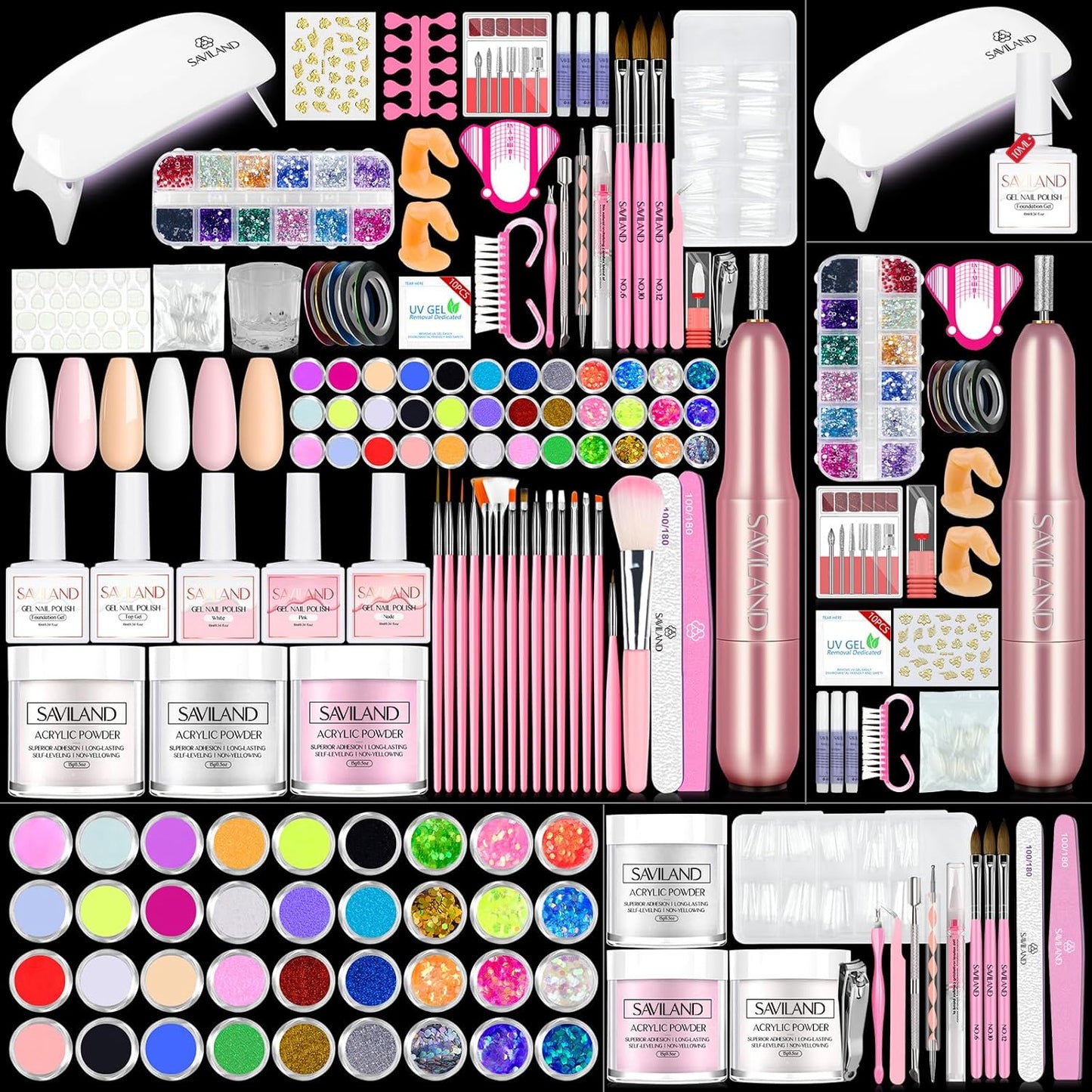 Acrylic Nails Kit - Complete Professional Set with UV Light & Drill | DIY Home Salon Essentials