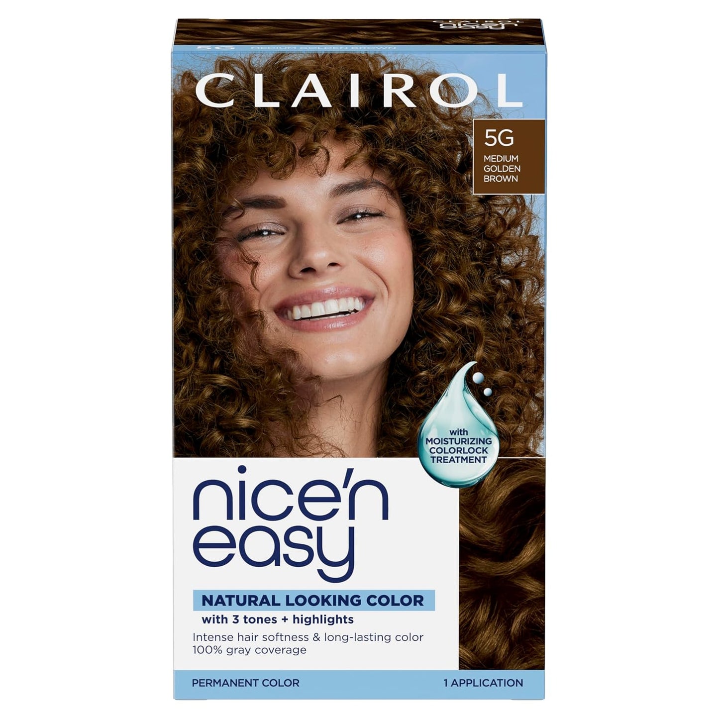 Clairol Nice'n Easy Permanent Hair Dye - Blackest Black | 100% Gray Coverage & Long-Lasting Shine | Single Pack