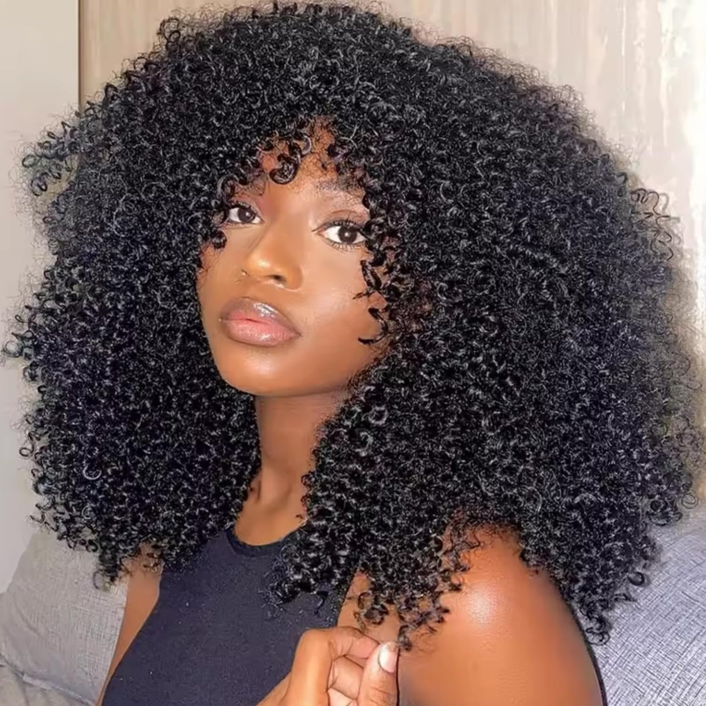 Burmese Curly Half Wig - 200 Density Human Hair | Beginner-Friendly 12 Inch Flip Over Design
