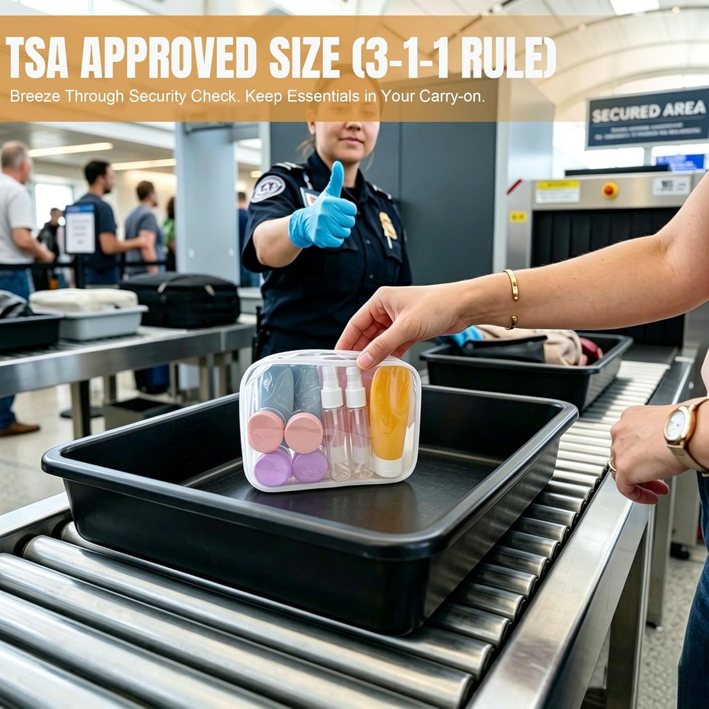 Travel Bottles Set - 20 Pack TSA Approved Leak Proof Containers | Portable Refillable Toiletry Kit for Shampoo, Conditioner, Lotion (Multi-Color)