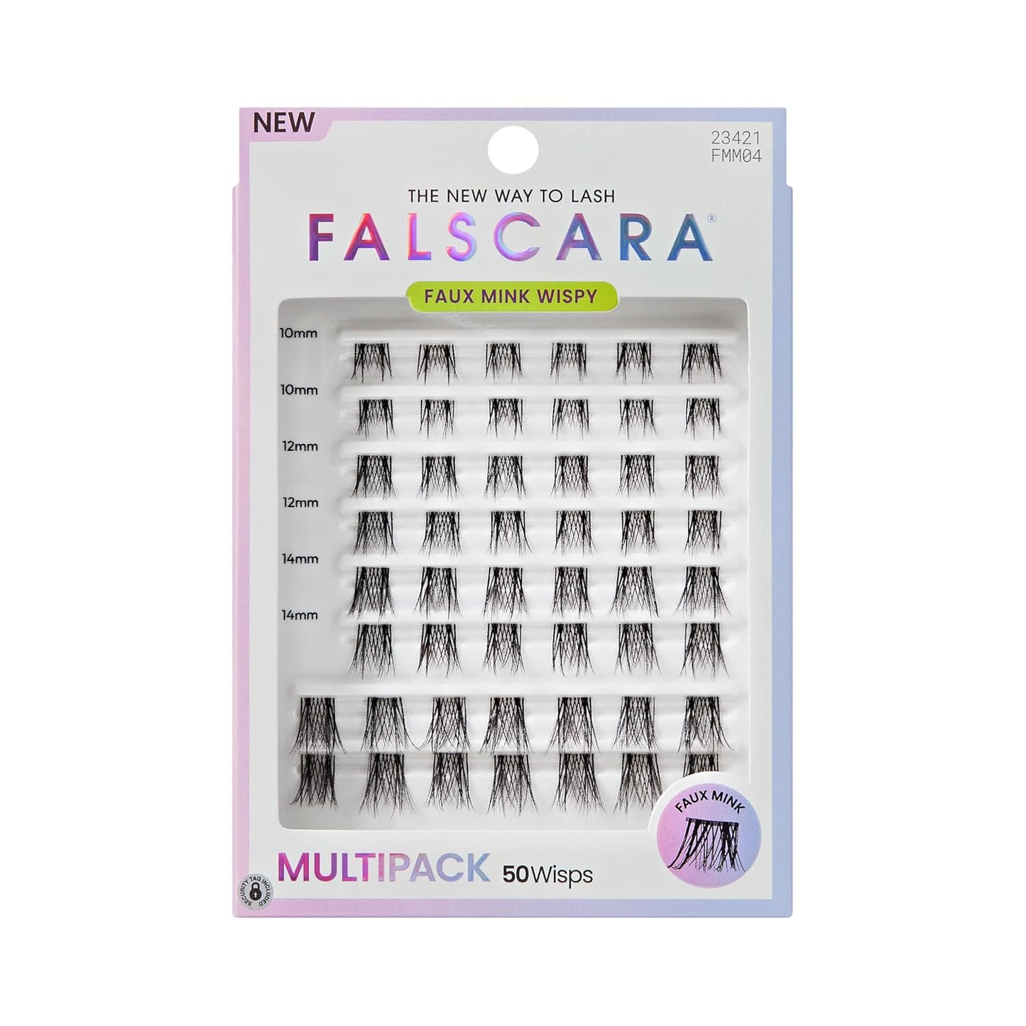 Falscara False Eyelashes - Faux Mink Wispy Lash Clusters, 10mm-16mm | 50 Reusable Wisps, Contact Lens Friendly