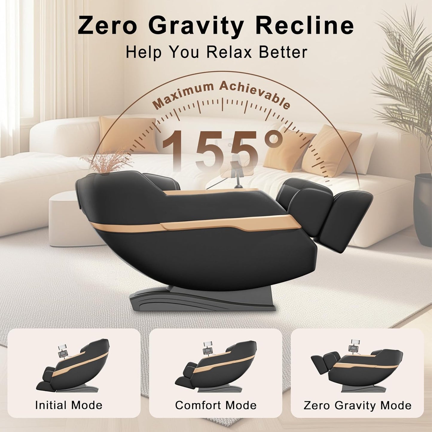 Full Body Massage Chair - Zero Gravity Recliner with Airbag Massage & Heating | AI Voice Control, Automatic Footrest