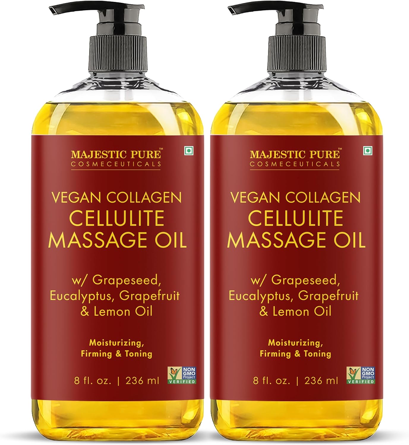 Firming Body Massage Oil - Smooth Cellulite & Improve Skin Texture - Natural Oils with Collagen | 8 fl oz