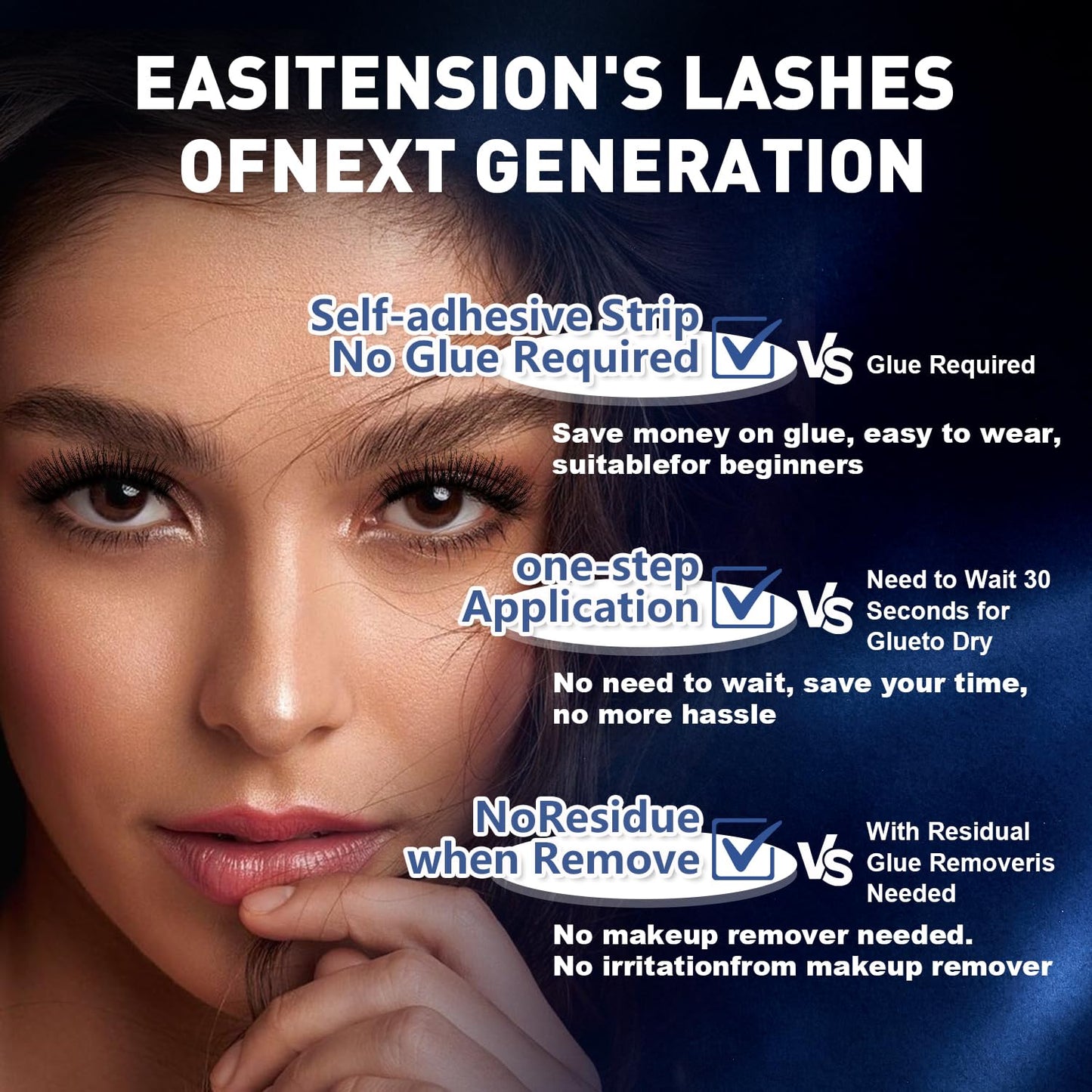 Self-Adhesive Eyelash Clusters - Natural Wispy Press-On Lashes | Reusable, No Glue Needed