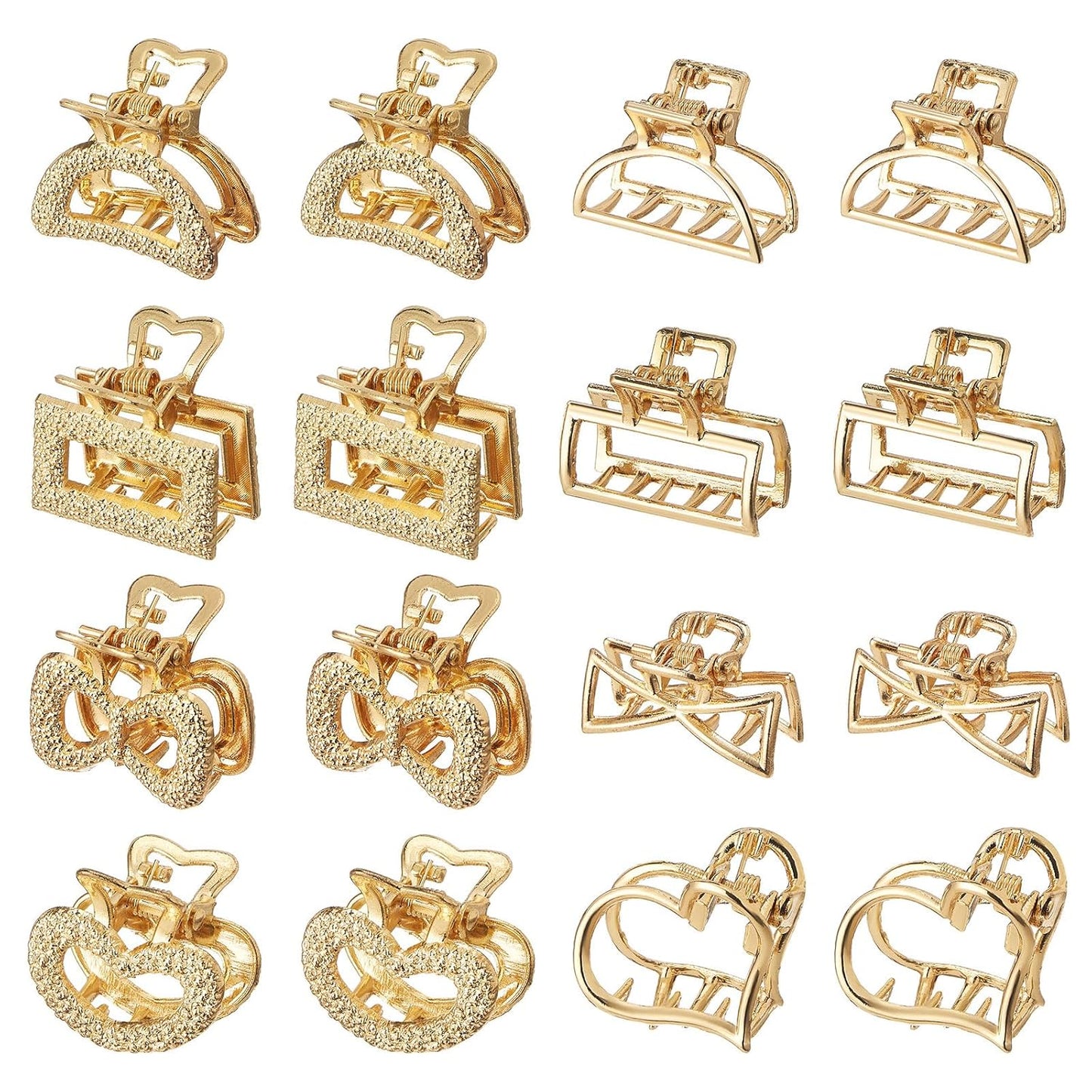 Colorful Mini Crystal Flower Hair Clips - 16PCS Non-Slip Claw Clips for Thin/Thick Curly Hair