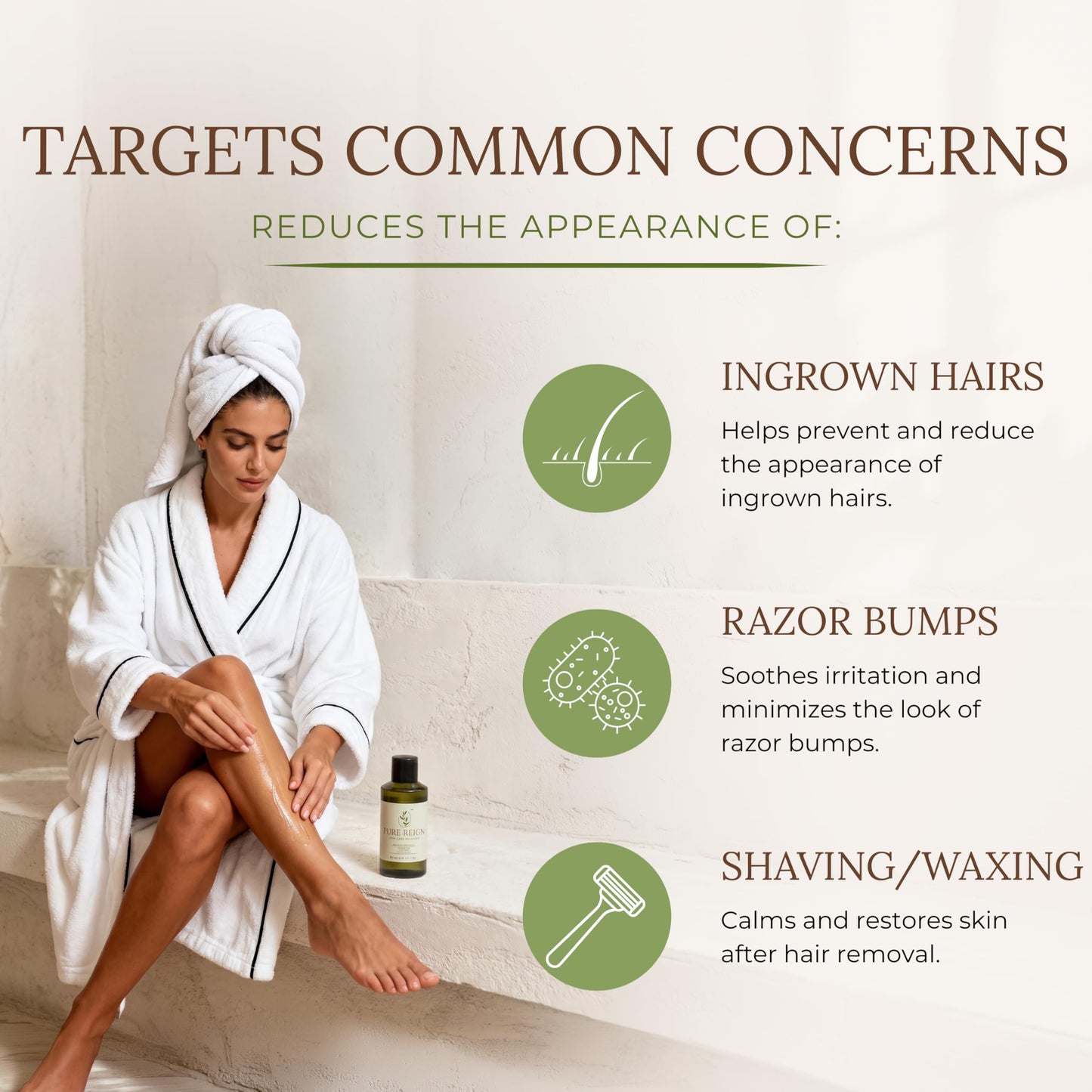 Pure Reign Skin Care Solution | Ingrown Hairs, Razor Bumps, Shaving/Waxing 5oz (150ml)