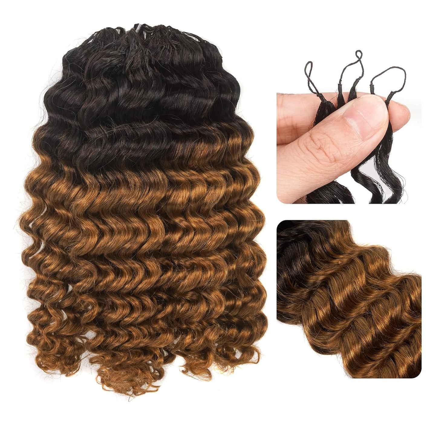 ToyoTress Ocean Wave Crochet Hair - 10 Inch Invisible Knotless Deep Curly Braiding Hair | Natural Color, 250G