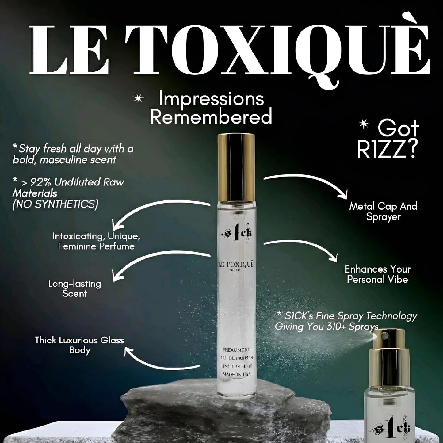 Jonny Truelove S1CK - Le Toxique Pheromone-Infused Cologne for Men Raw Pheromone Cologne Attraction Lasting Spray USA-Made Bold Strength Scent for Him