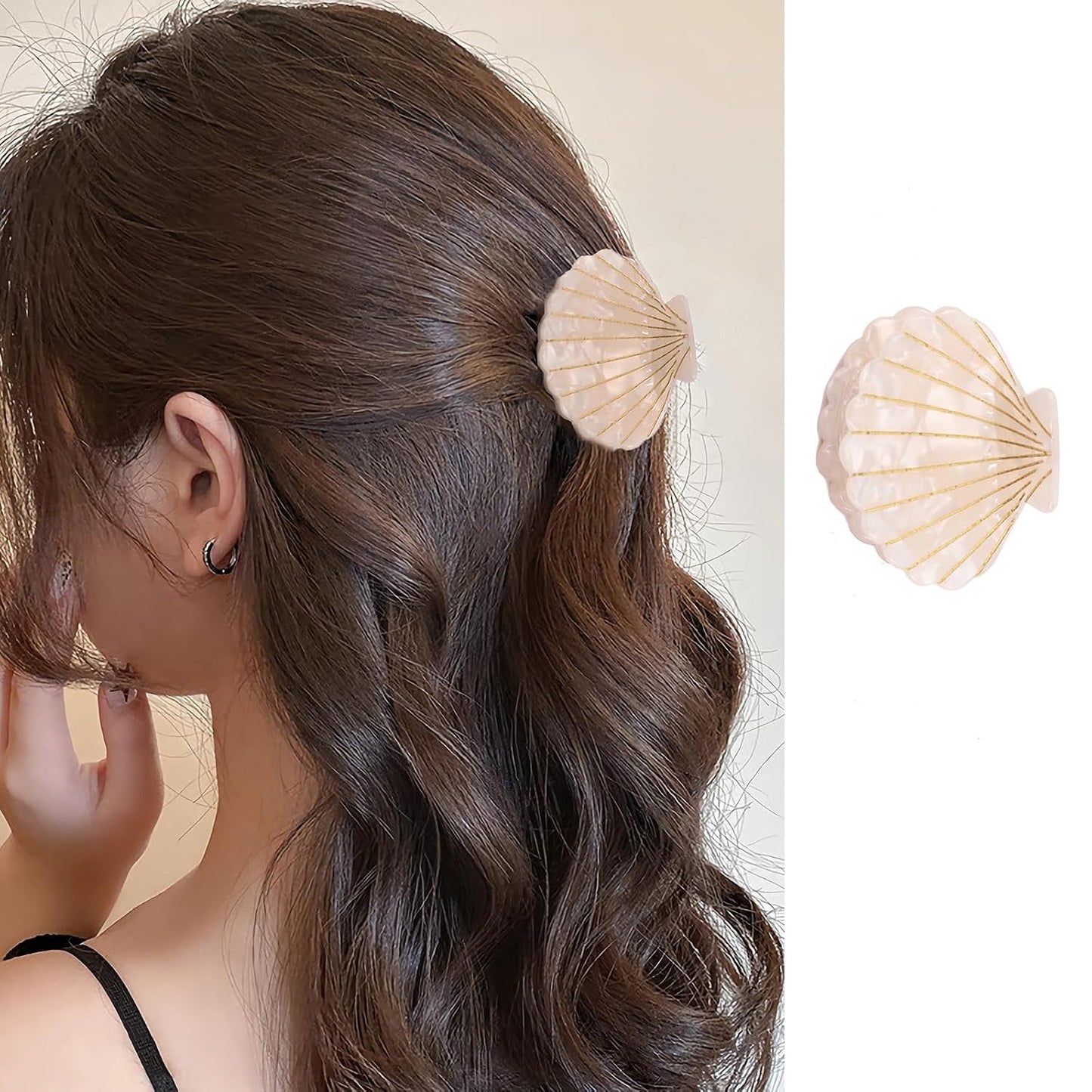 Seashell Hair Claw Clips - Stylish Summer Hair Accessories for Women | Acrylic Beach Hairpins