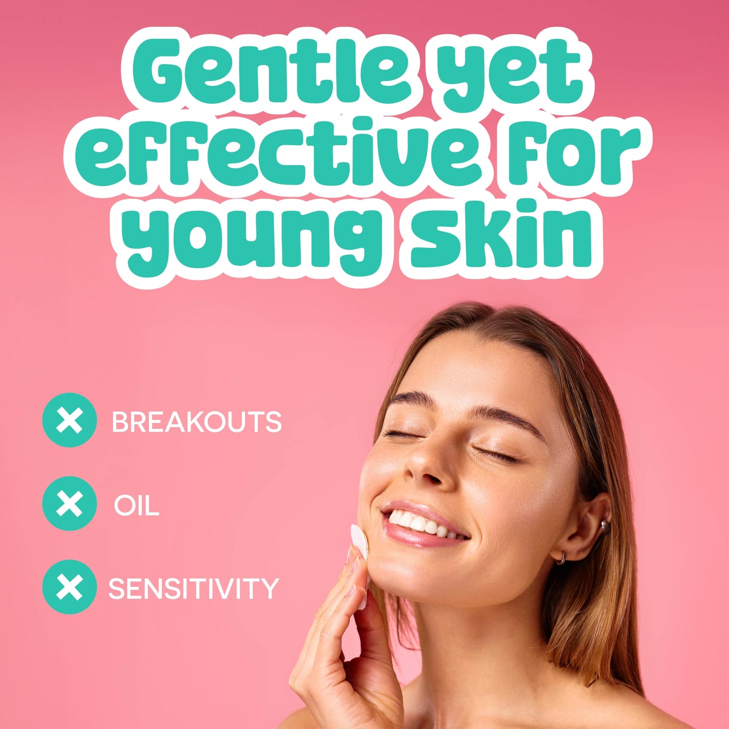 BeYoutiful FreshFace Makeup Remover Face Wipes for Teens and Kids, 60 Make Up Remover Pads, Gentle, Safe Non-Toxic Skincare, Vegan, Vitamin C & Citrus Extracts