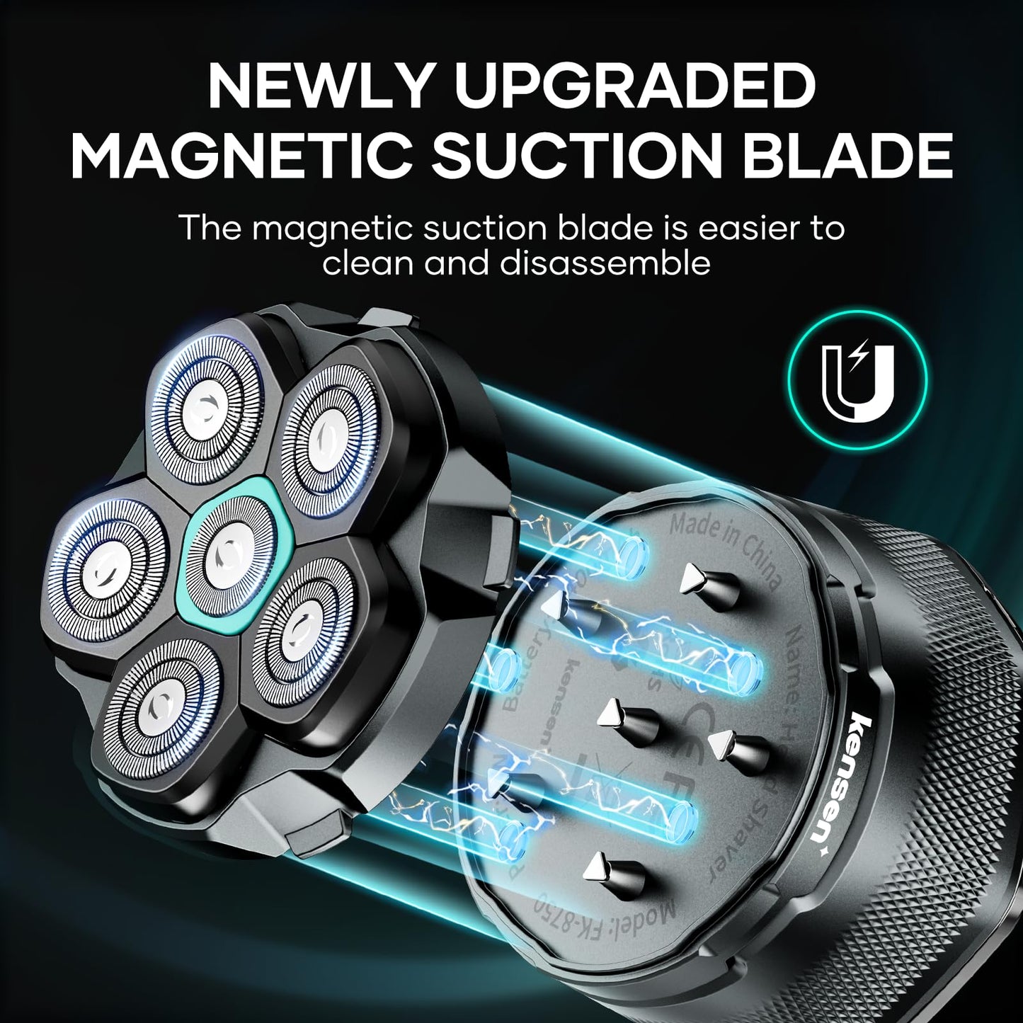 kensen Men’s Head Hair Shaver – 6D Rotary Blade Design