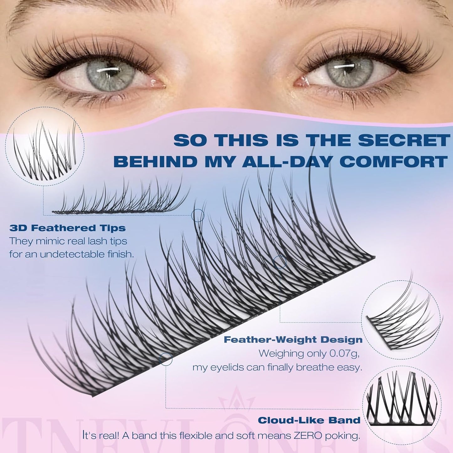 Natural Lash Extension Kit - 168Pcs Wispy Individual Lashes 9-12MM | Bond, Seal Glue & Tweezers for DIY Home Use
