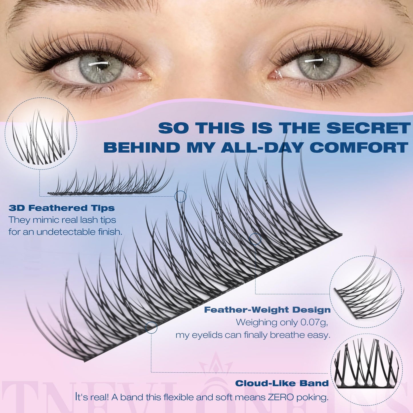 TNFVLONEINS Natural Lash Clusters Wispy Eyelash Clusters 9-12MM Short Lashes Clusters 168Pcs Cluster Eyelash Extensions Natural Look Individual Lashes Extensions DIY Cluster Lash Extensions