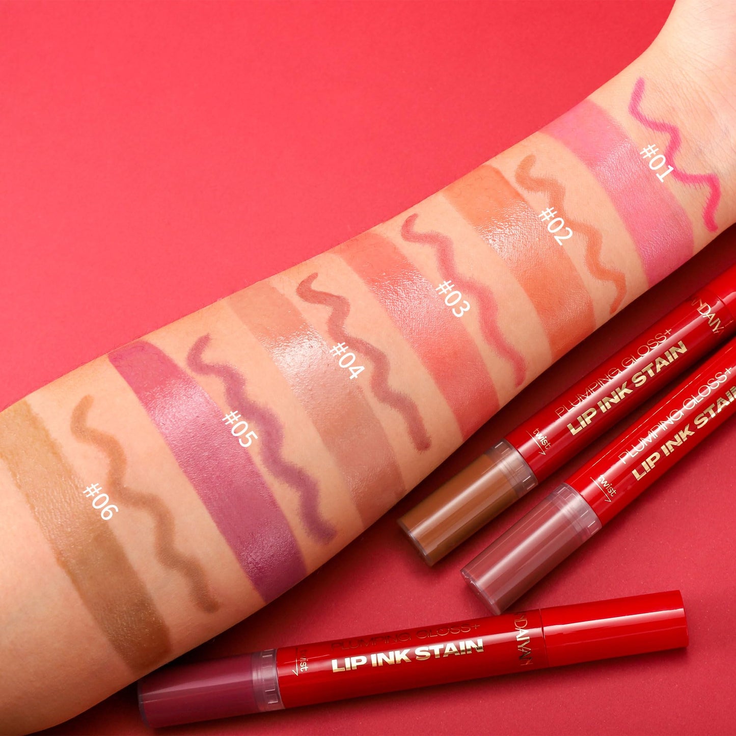Beauty Glazed 2-in-1 Lip Stain & Plumping Lip Gloss – Lip Oils + Lip Liner Pencil Lip Combo for Fuller, Defined Lips – Long Lasting, Smudge-Proof, High-Shine Color (#06 Warm Cocoa Brown)