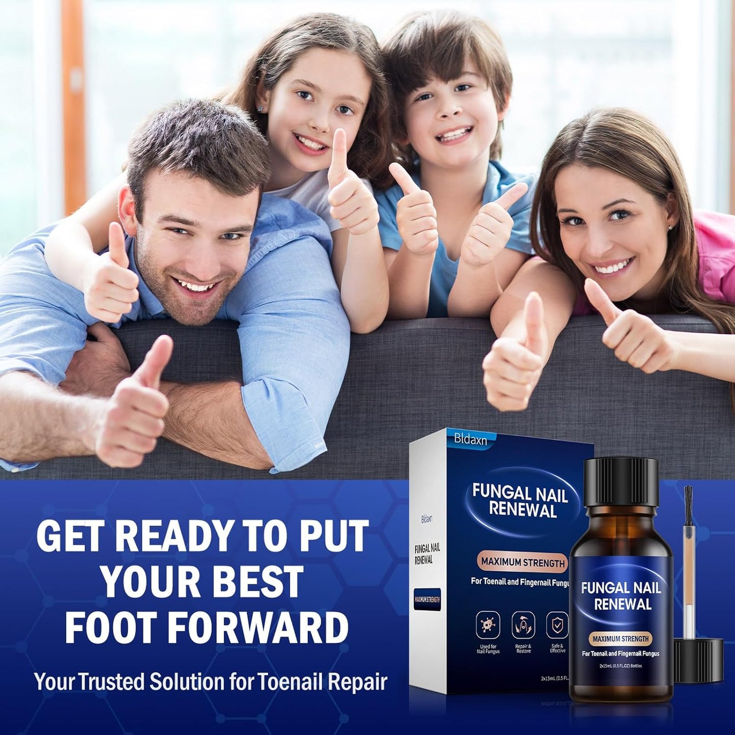 Toe Nail Fungus Renewal Treatment - Fast Acting Solution for Thick, Discolored Nails | 2-Pack
