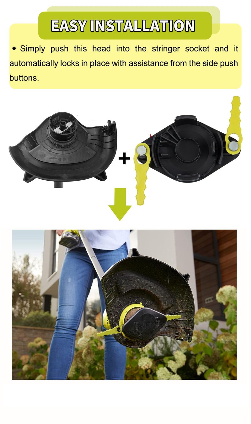 【Quickload】 Bladed Trimmer Head Compatible with Ryobi String Trimmer 18V 24V Hybrid,AC052N1 Weed Eater Bladed Head ACFHRL2 with 20Pcs Spare Blades