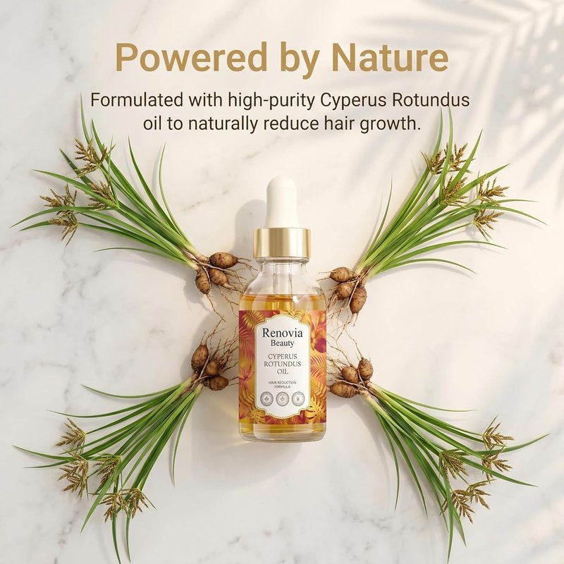 Cyperus Rotundus Oil - Natural Herbal Hair Removal Oil for All Skin Types | 1 Bottle