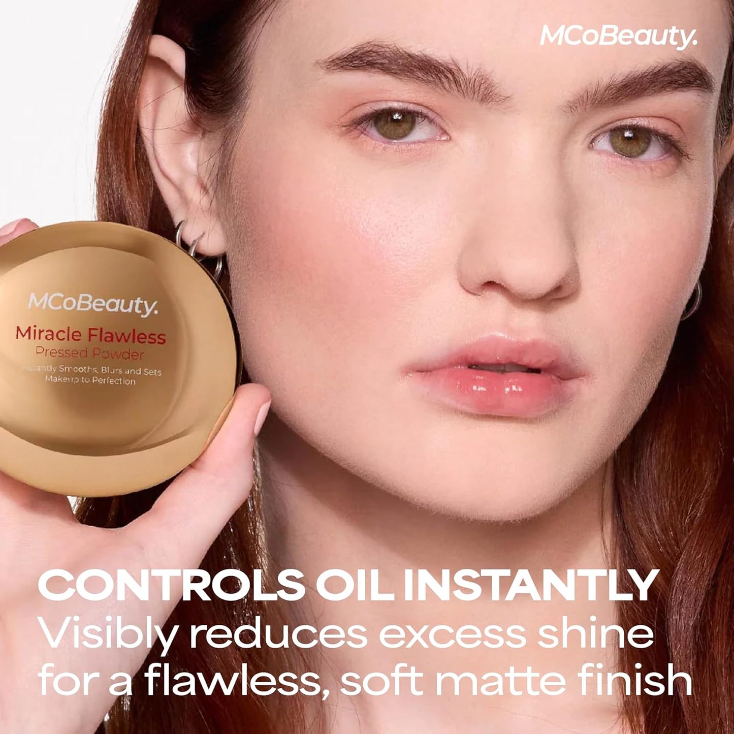 Miracle Flawless Pressed Powder - Soft Focus Blurring Finish | Vegan Makeup Compact with Rose Extract - Light 1