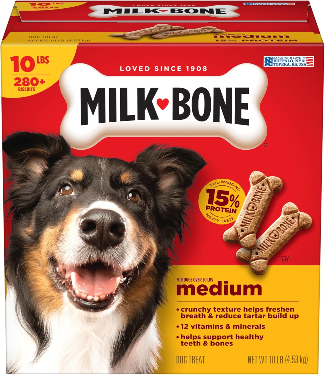 Milk-Bone Original Dog Treats - Crunchy Biscuits for Medium Dogs | 10 lb Bag