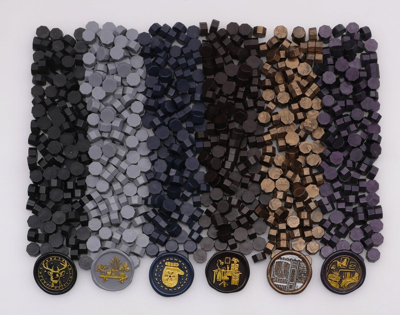 600Pcs Wax Seal Beads, Black Sealing Wax Beads for Waxseal Stamp, Antique Gold Waxsealing Beads Set with 6 Colors, Perfect for Gift Sealings, Letter Sealing, Envelopes Sealingstamp (Black)