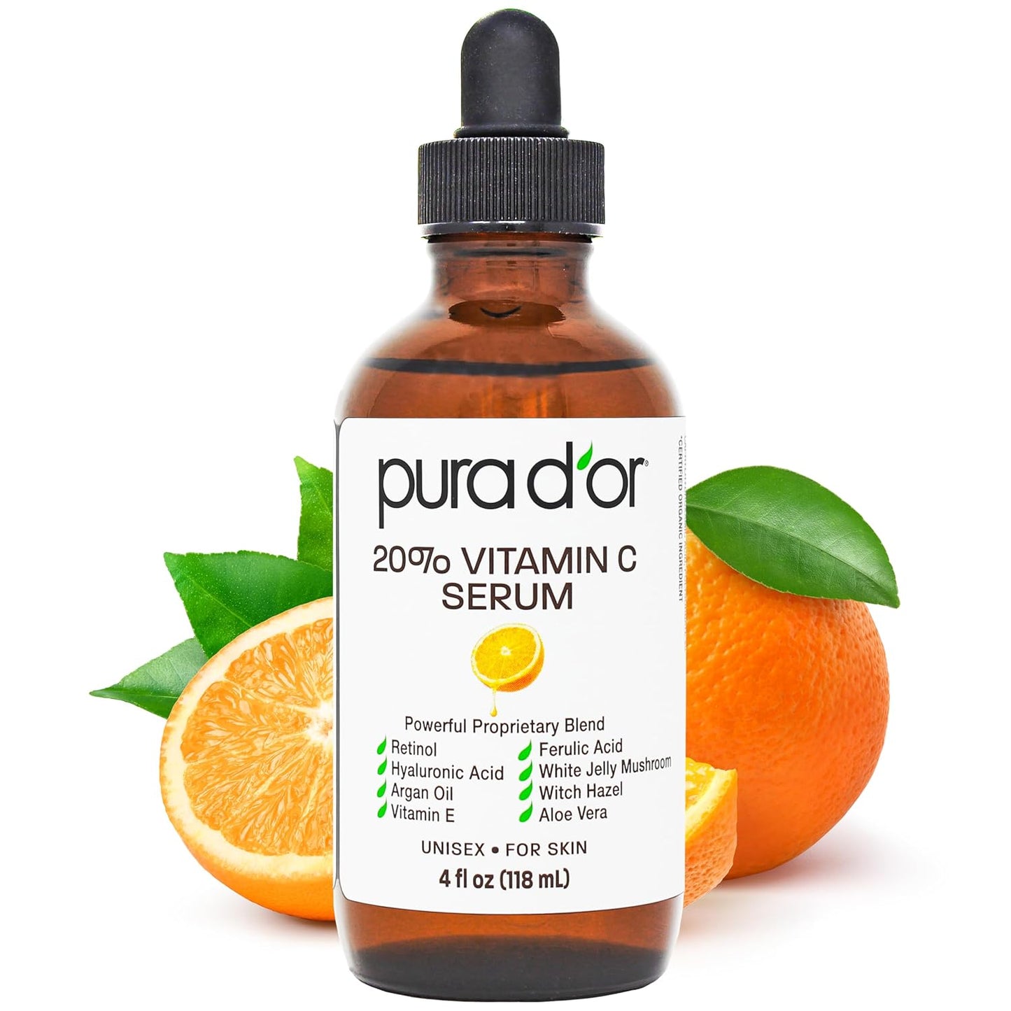 PURA D'OR Organic Vitamin E Oil - 70,000 IU Ayurvedic Skin Care | Lightweight Moisturizer for Face & Body