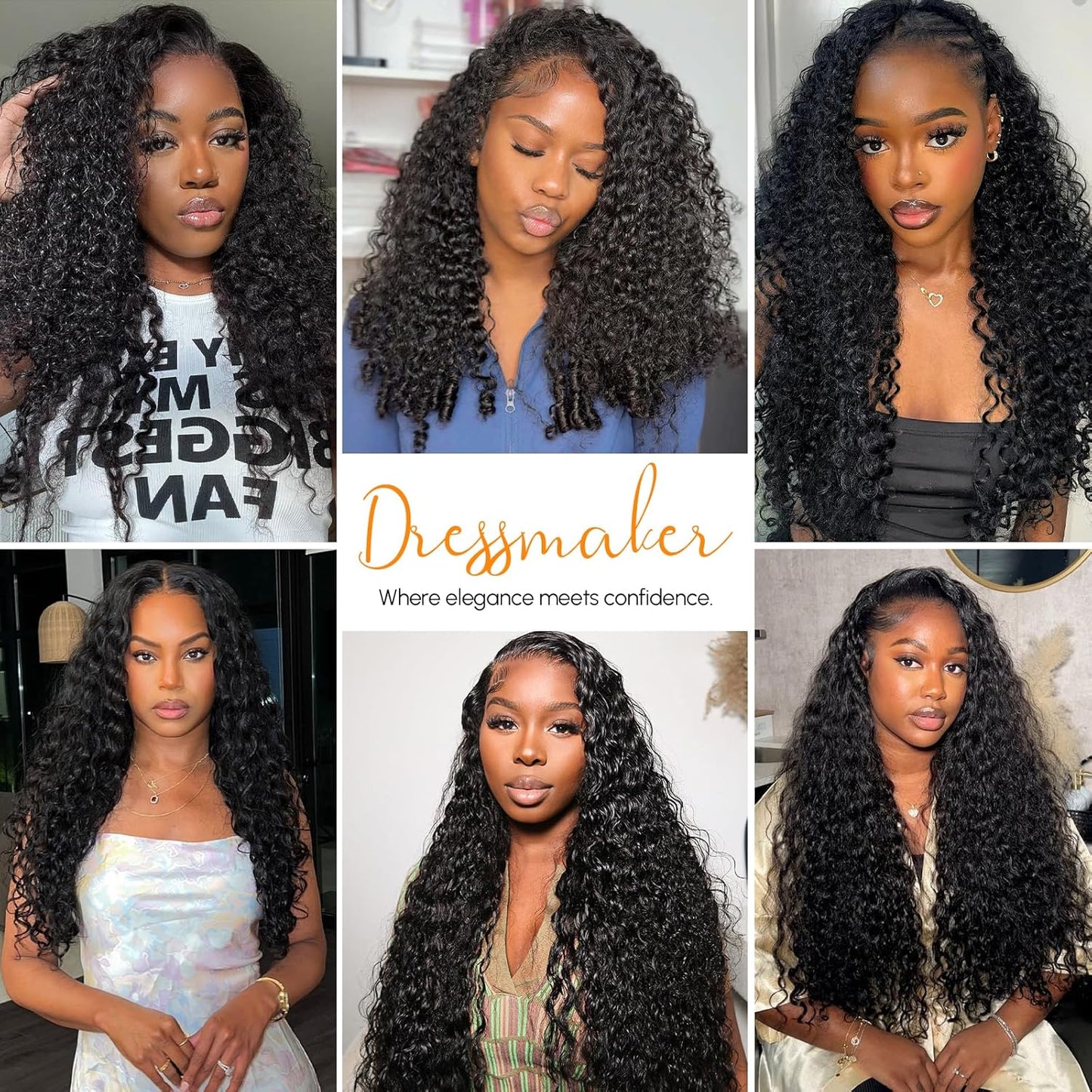 Human Crochet Hair for Black Women - 16 Inch Deep Wave Crochet Hair | Lightweight, Natural Look, 100 Strands