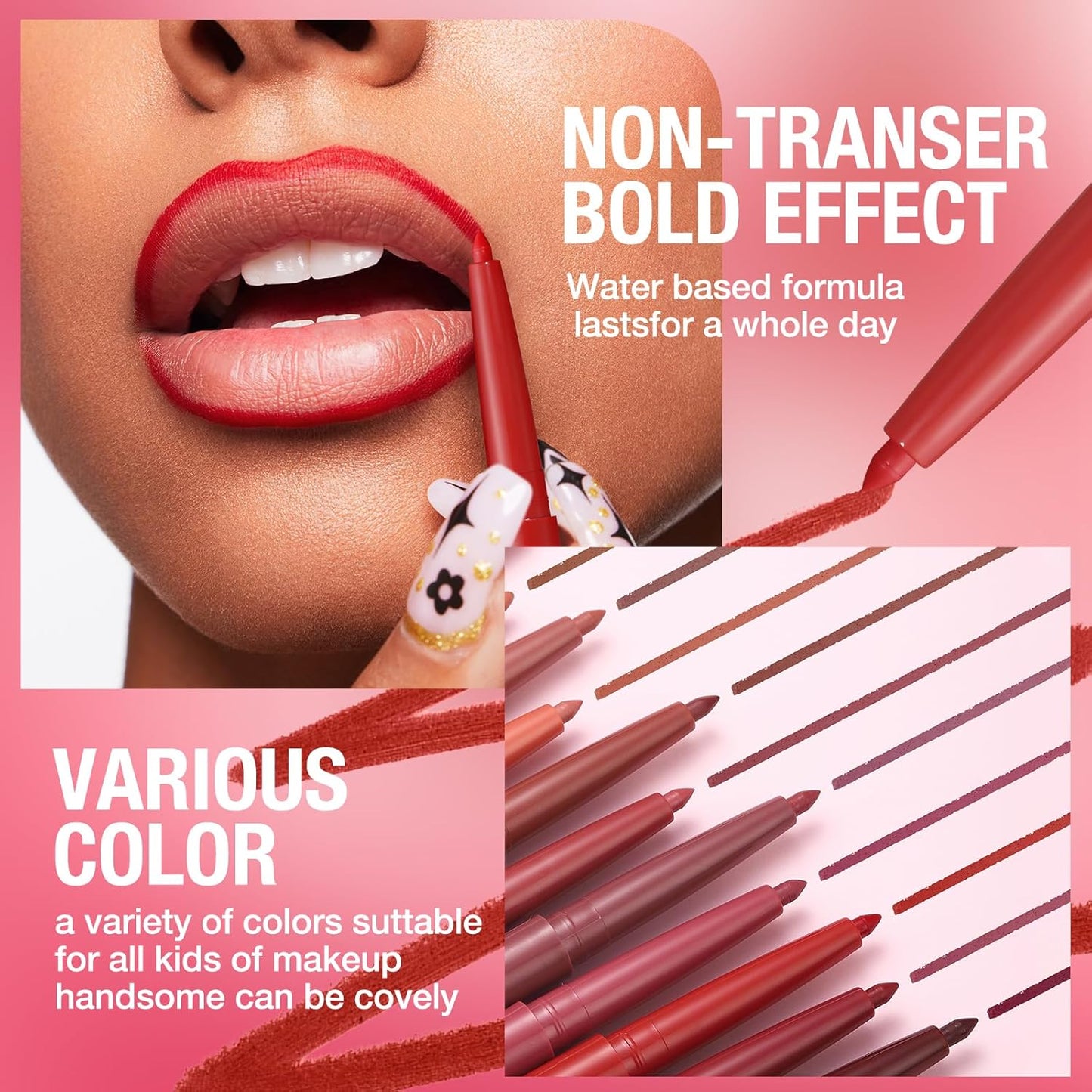 LANGMANNI 12-Color Matte Velvet Lip Liner Set | Smooth, Waterproof & Highly Pigmented for Daily Makeup