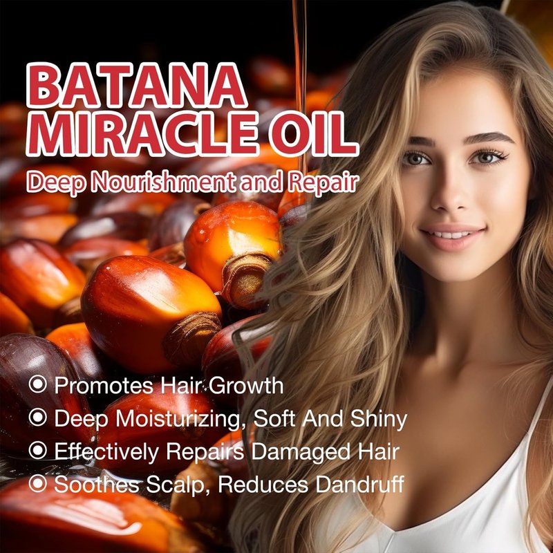 Batana Oil for Hair Growth - 100% Pure Raw Oil from Honduras - Moisturizes & Promotes Thickness for Men & Women