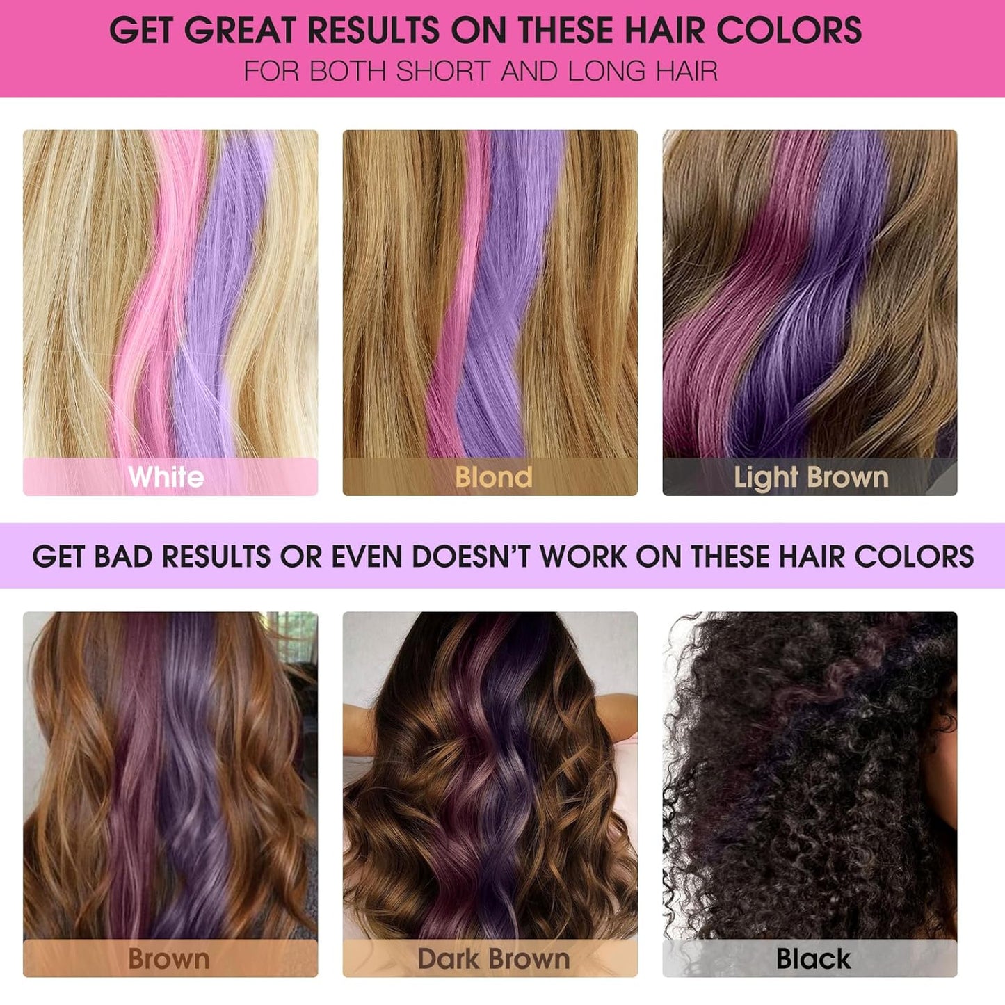 Hair Chalk Comb Set for Kids - Temporary Bright Washable Color Dye | 5 Pink + 5 Blue, Perfect for Birthday & Halloween Gifts