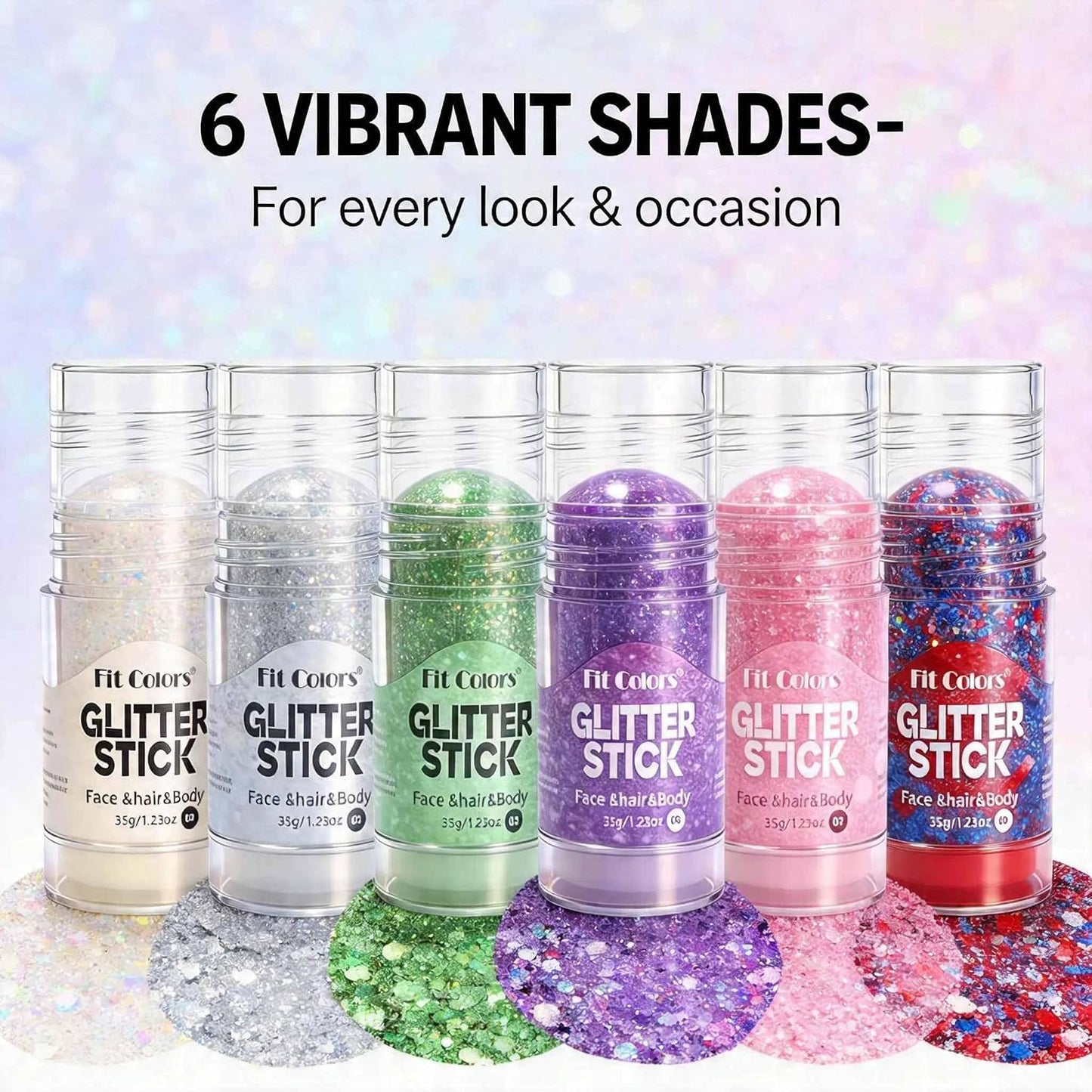 Clear White Glitter Stick - Sparkling Hair & Face Glitter Gel for Concerts | Rave & Festival Body Art