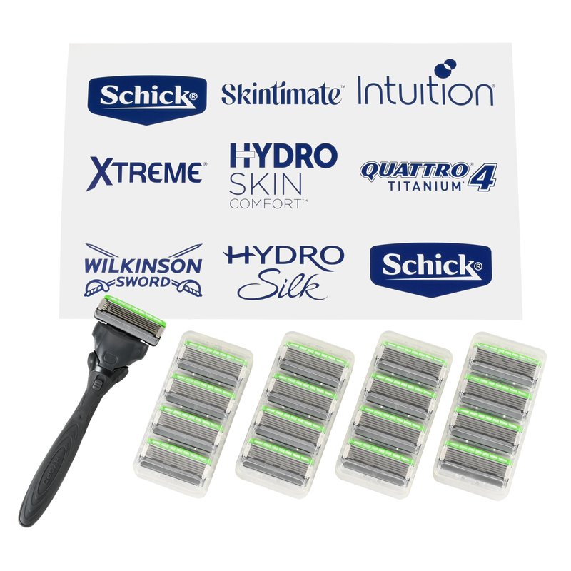 Schick Hydro Sensitive Razors for Men | 5-Blade Mens Razors for Shaving, 1 Mens Razor Handle with 17 Razor Blades Refills