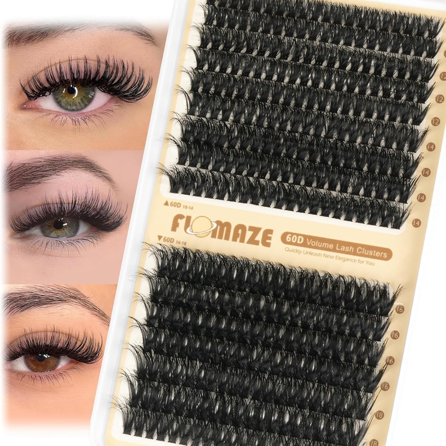 Lash Clusters - 30D to 100D Wispy Eyelash Extensions | DIY Natural Look, 8-16mm, 708 Pcs D Curl