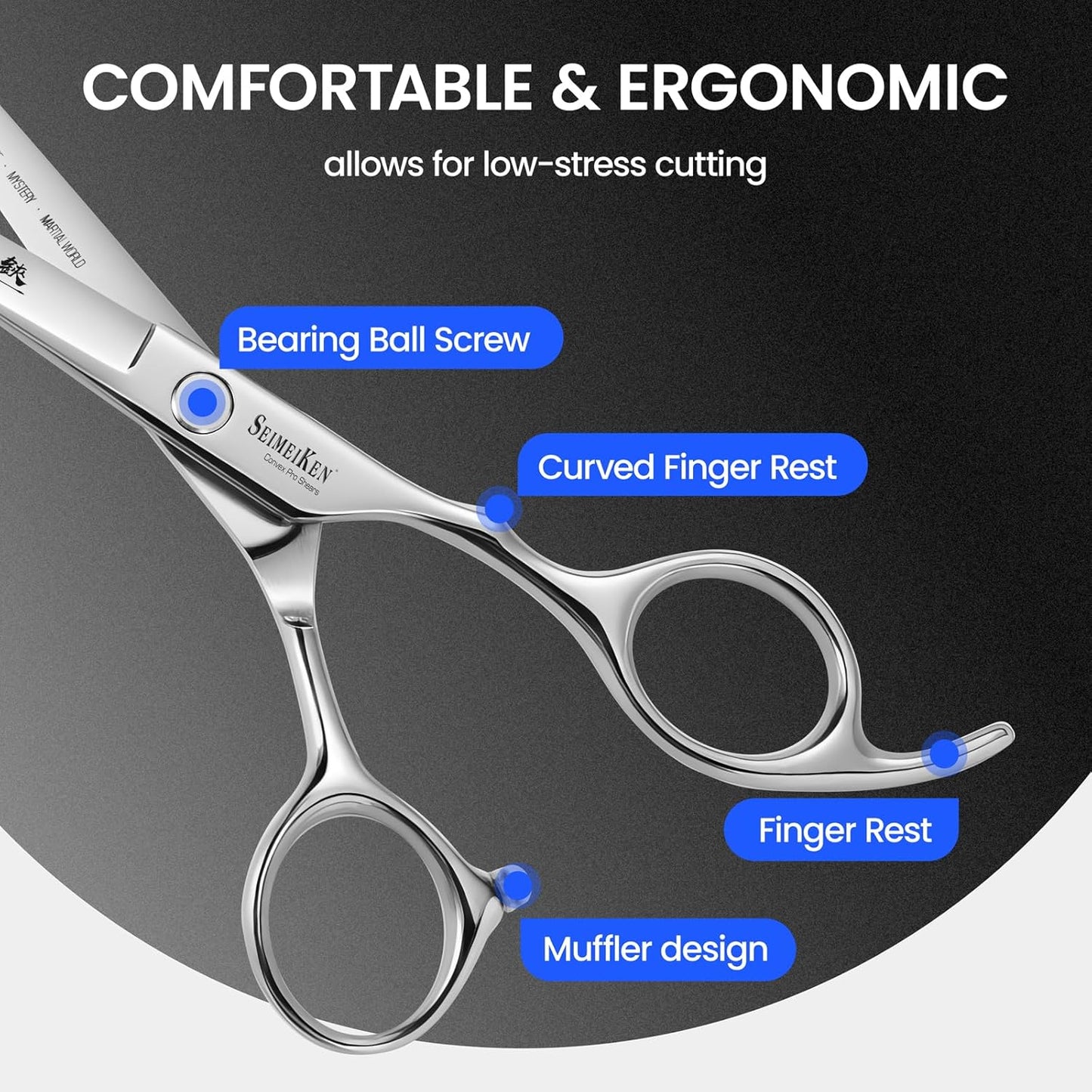 Professional Hair Cutting Scissors Kit - 10-Piece Shears Set | 6-Inch Thinning & Hairdressing Scissors for Salon & Home Use