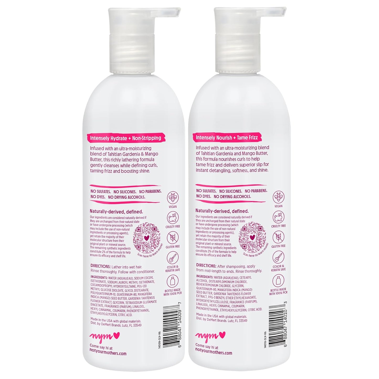 Curl Defining Shampoo and Conditioner Set - 98% Naturally Derived | 15.2 fl oz (2 Pack) for All Curl Types