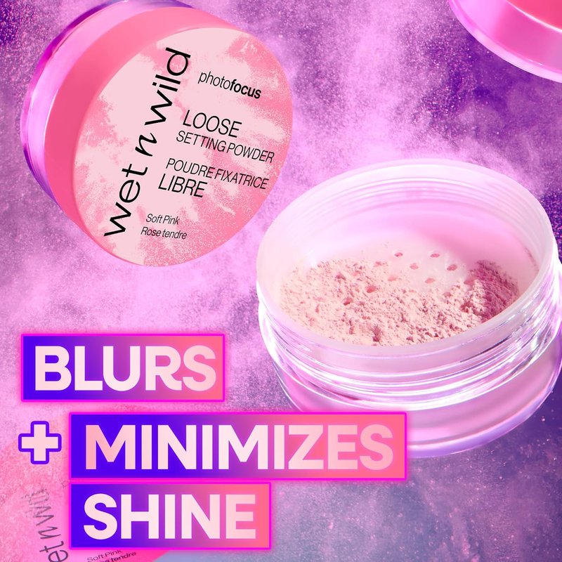 Wet n Wild Photo Focus Loose Setting Powder - Lightweight Silky Formula for Luminous Glow | Soft Pink, Blurring & Oil-Control Finish
