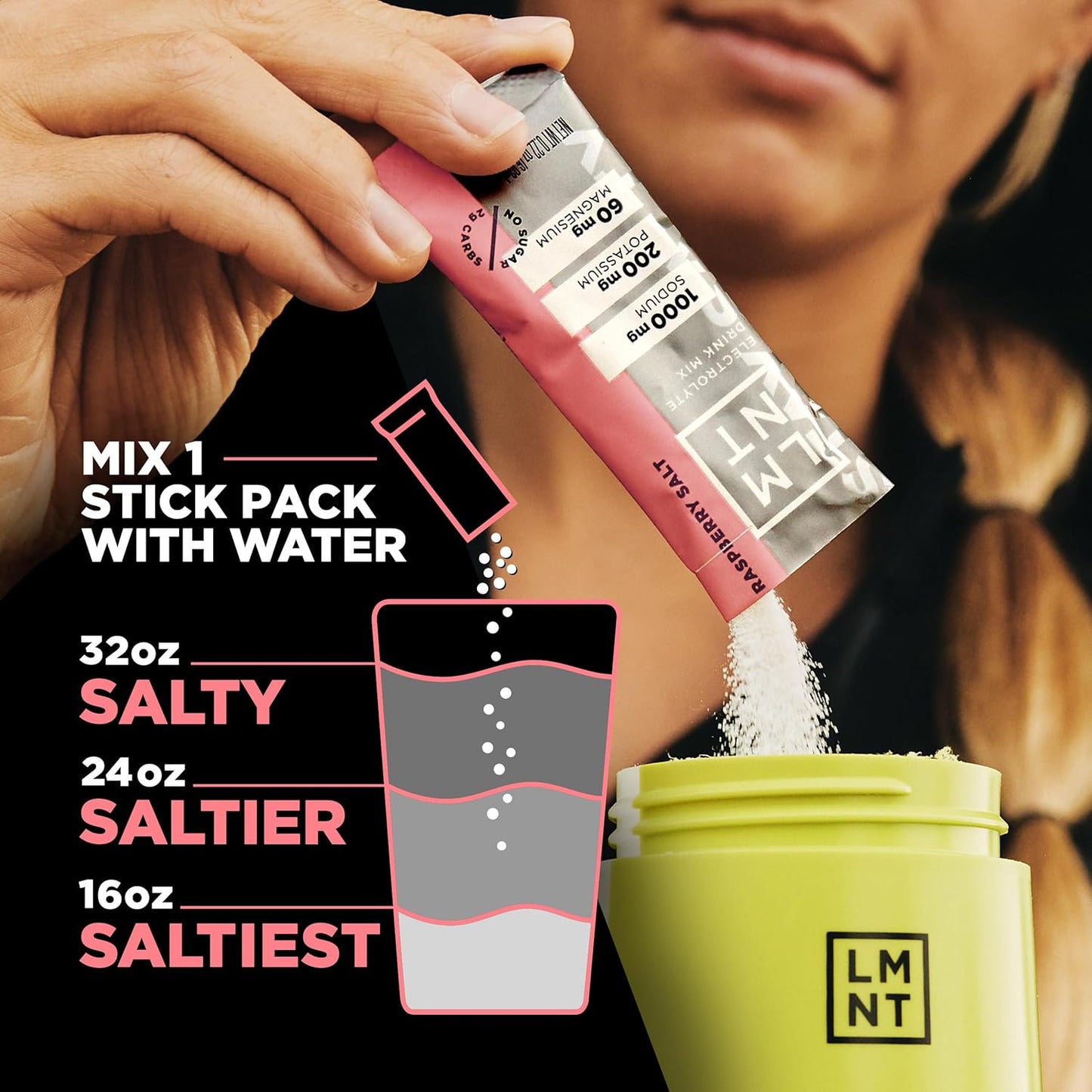 Zero Sugar Electrolyte Drink Mix - Raspberry Salt | 30-Count Pack