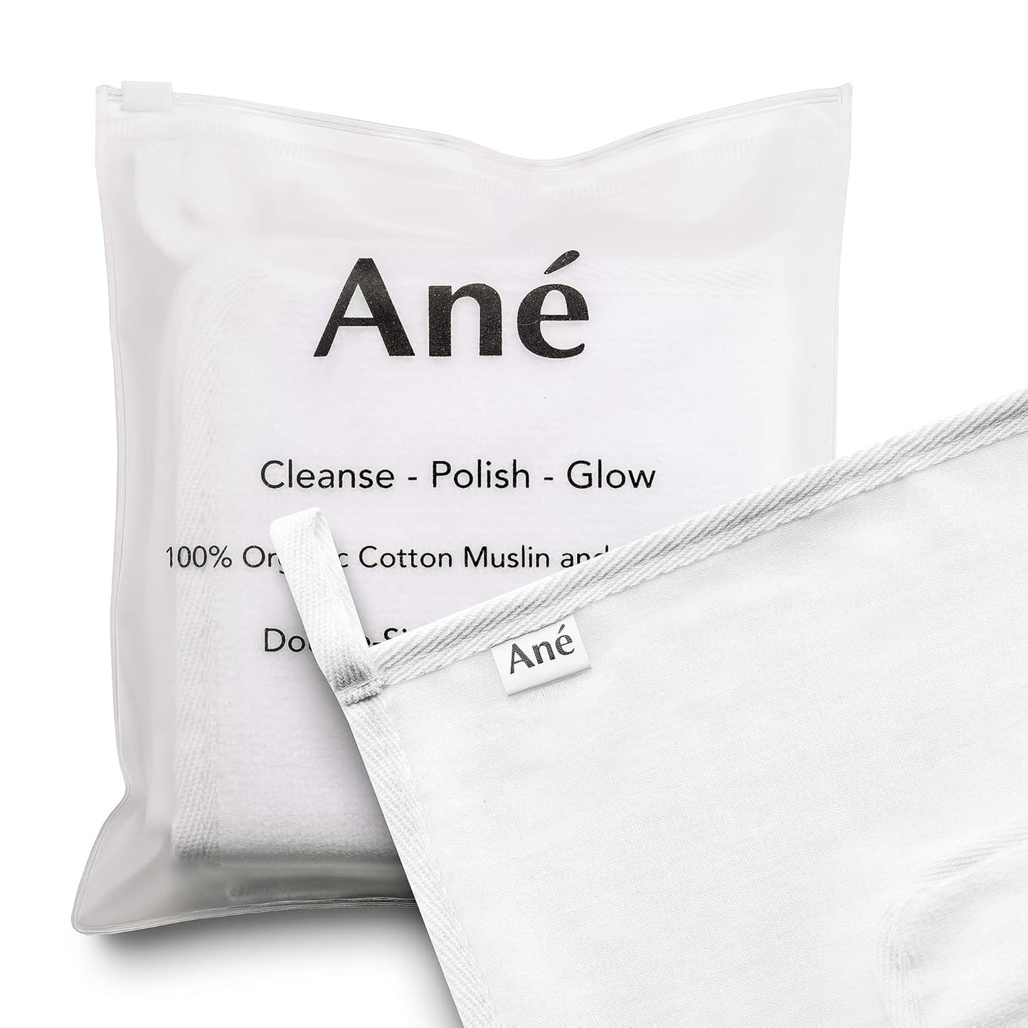 Ané Makeup Remover | 3-Pack Double-Sided Muslin & Microfiber Cleansing Cloths for Gentle Skin Care