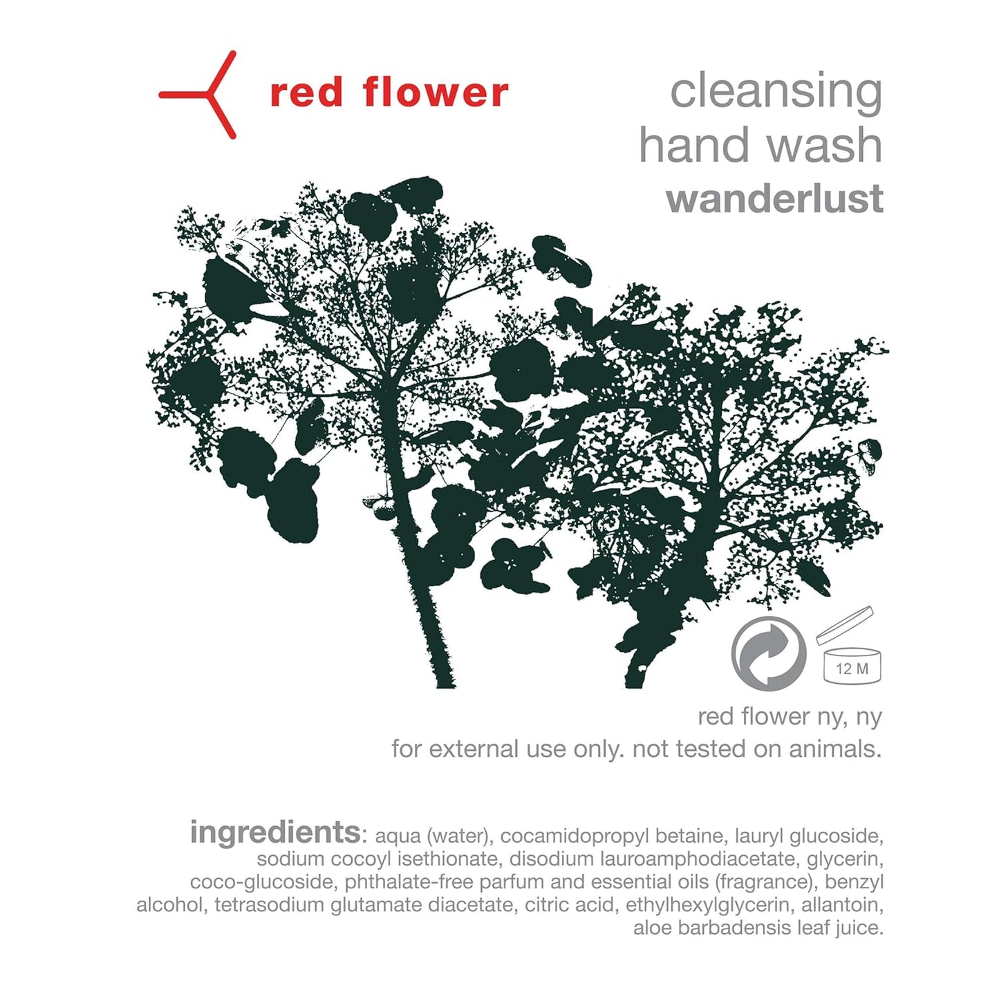 Cleansing Hand Soap - Red Flower Wanderlust Antibacterial, Vegan & Sulfate-Free | 10 oz Hydrating Formula