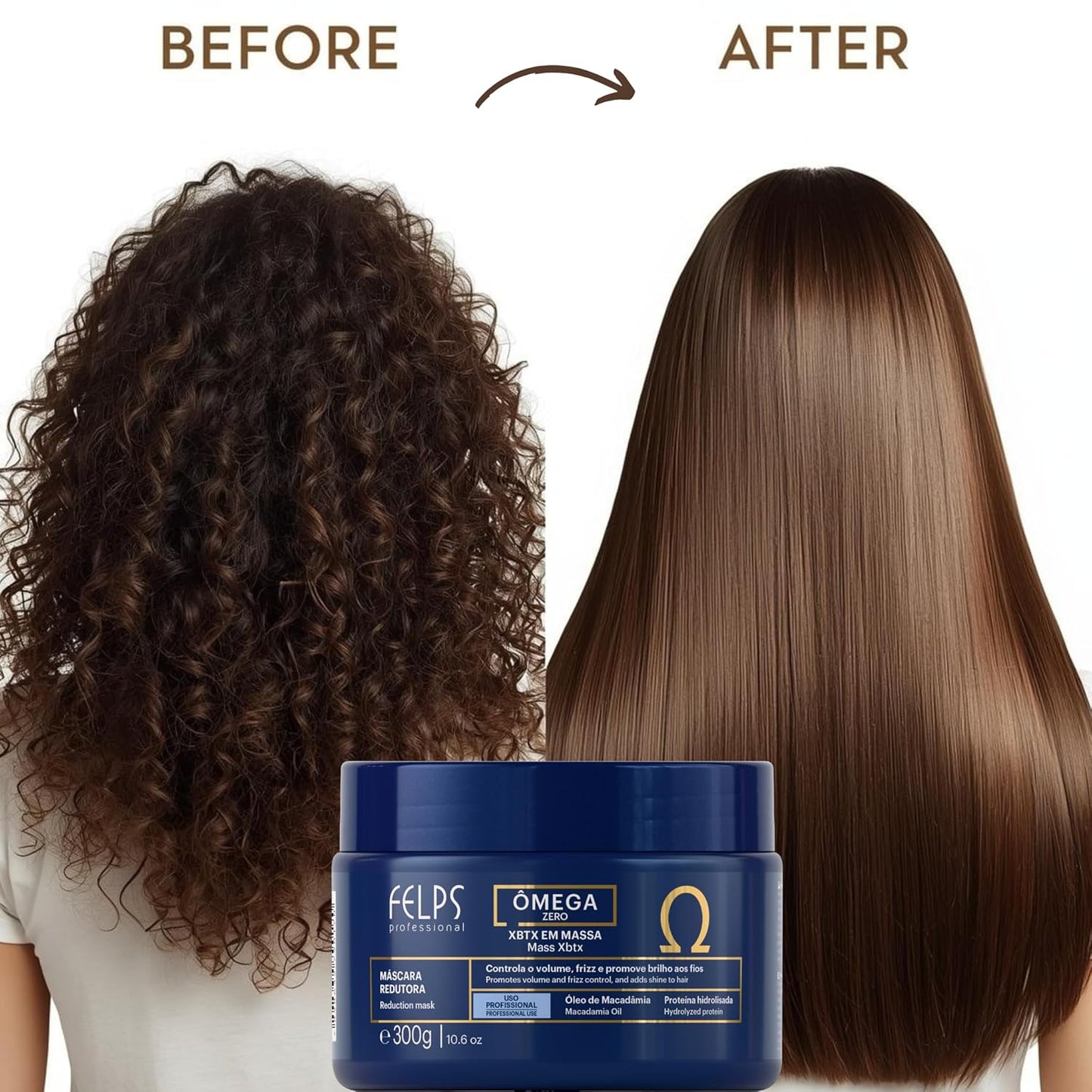 Felps XBTX Omega Zero Mass Replenisher - Organic, Formaldehyde-Free Hair Treatment | 300g / 10.6fl.oz