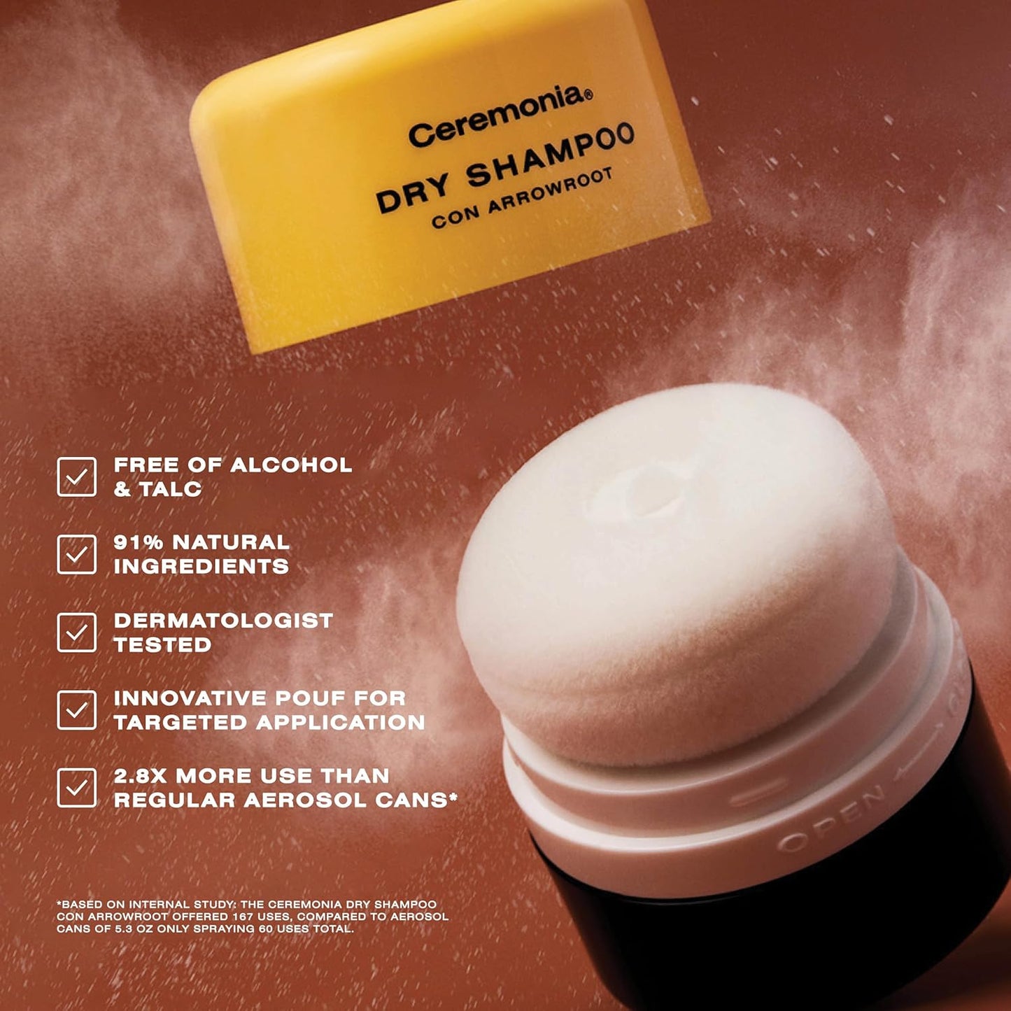Ceremonia Dry Shampoo - Oil-Absorbing Powder with Aloe Vera | Non-Aerosol, All Hair Types, 0.35 oz