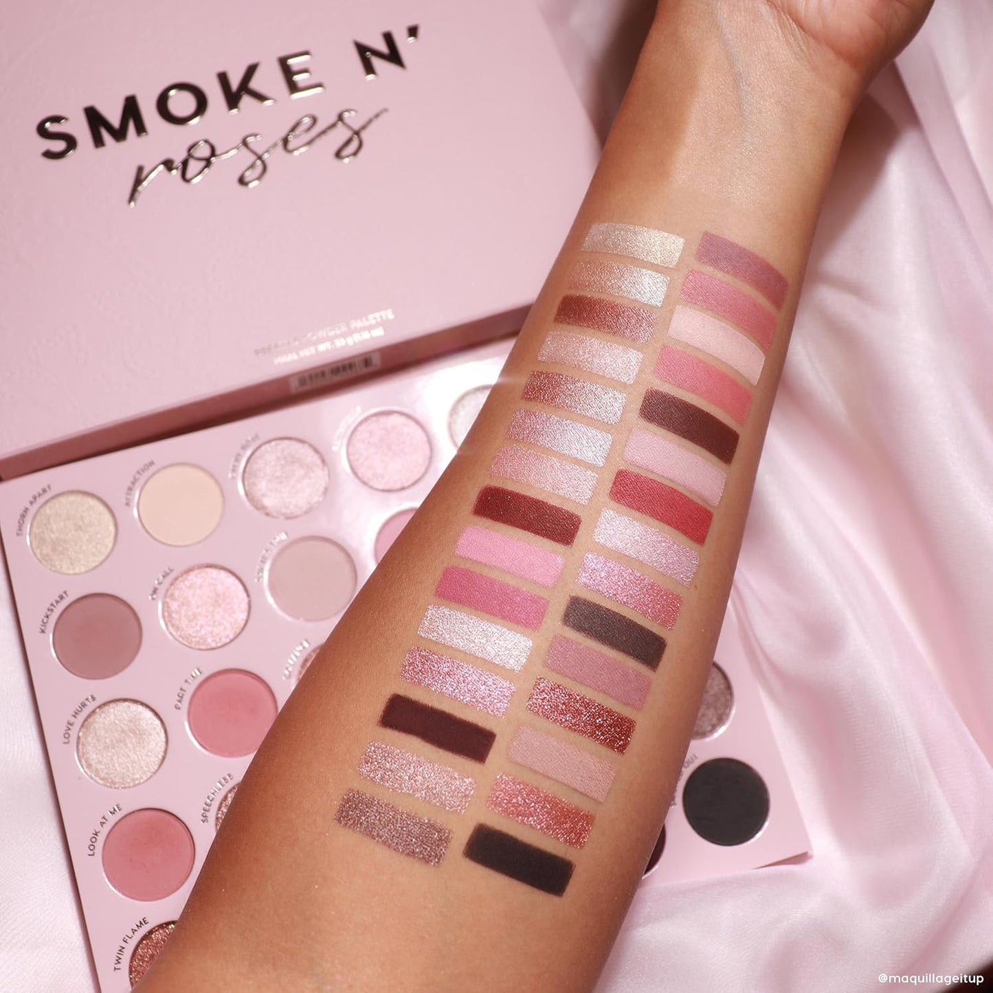 ColourPop Smoke N Roses Eyeshadow Palette - High-Pigment Rose & Smoky Shades | Long-Lasting Matte & Metallic Finish (1.16 oz)