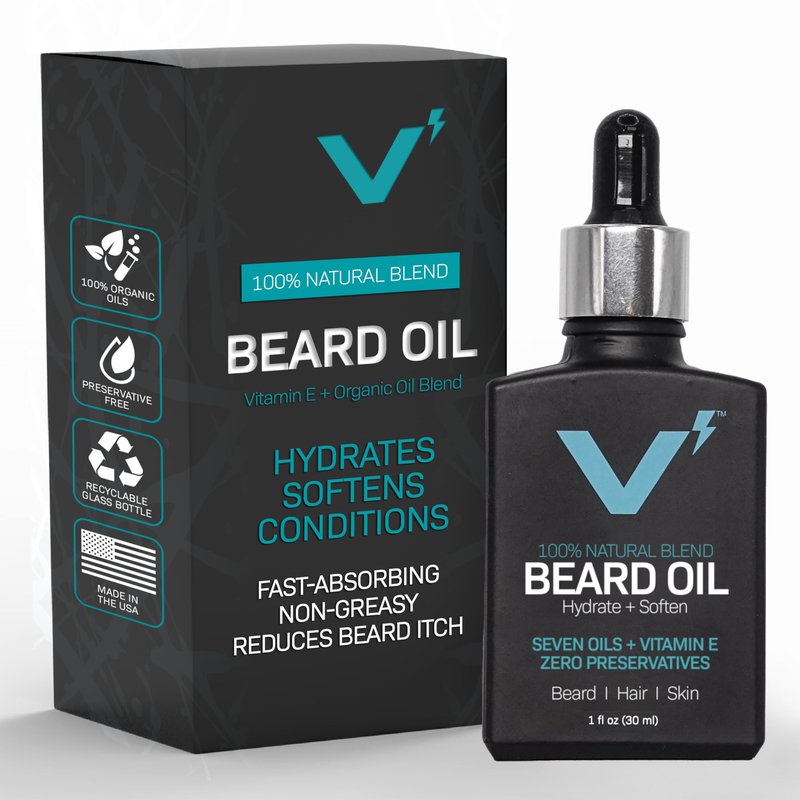 VOLT Beard Oil for Men, All-Natural Vegan Beard Moisturizer with Essential Oils for Beard, Hair & Skin, Argan & Jojoba Oil, Hydrates, Nourishes & Adds Shine, Buffalo Chip Scent, 1 Oz Glass Bottle