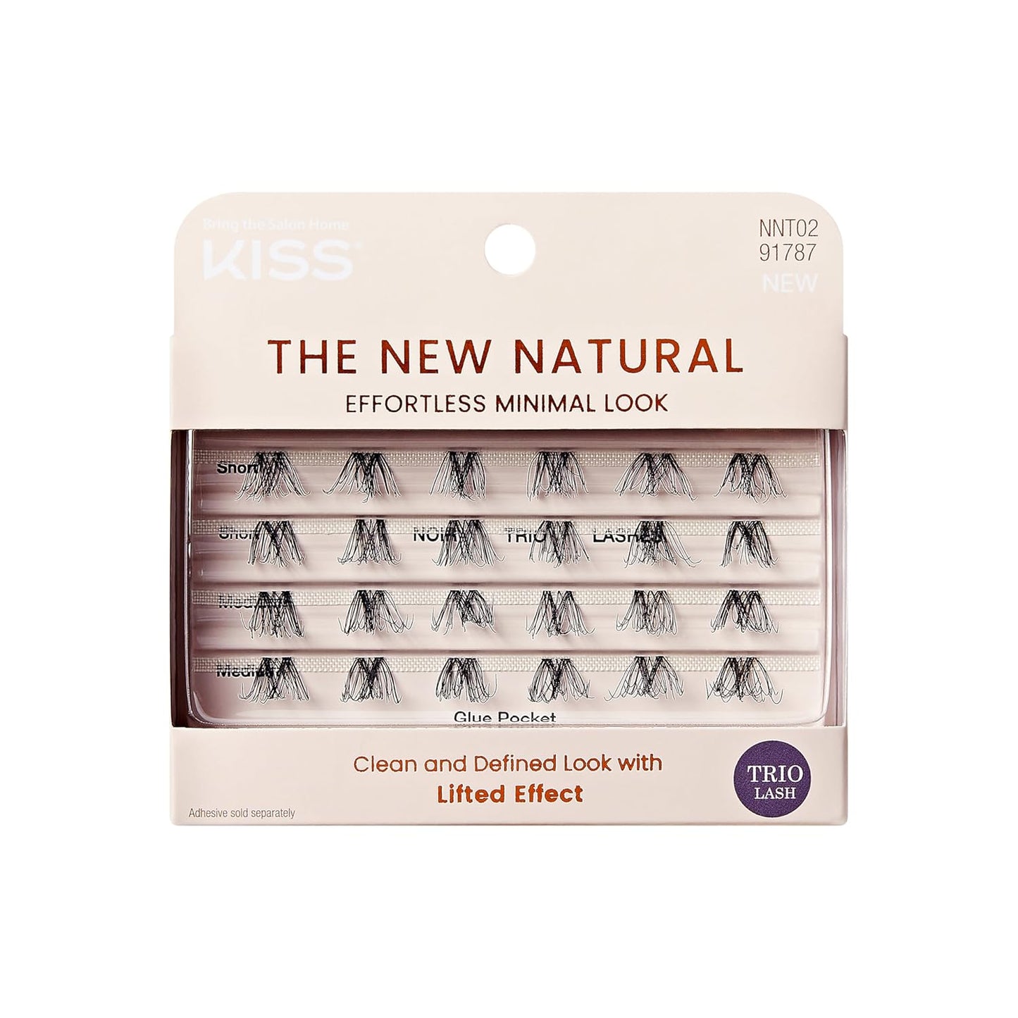 False Eyelashes - Easy To Apply Reusable Lashes | Cruelty-Free Natural Volume Trio Clusters (12mm-16mm) - Style ‘Noir’