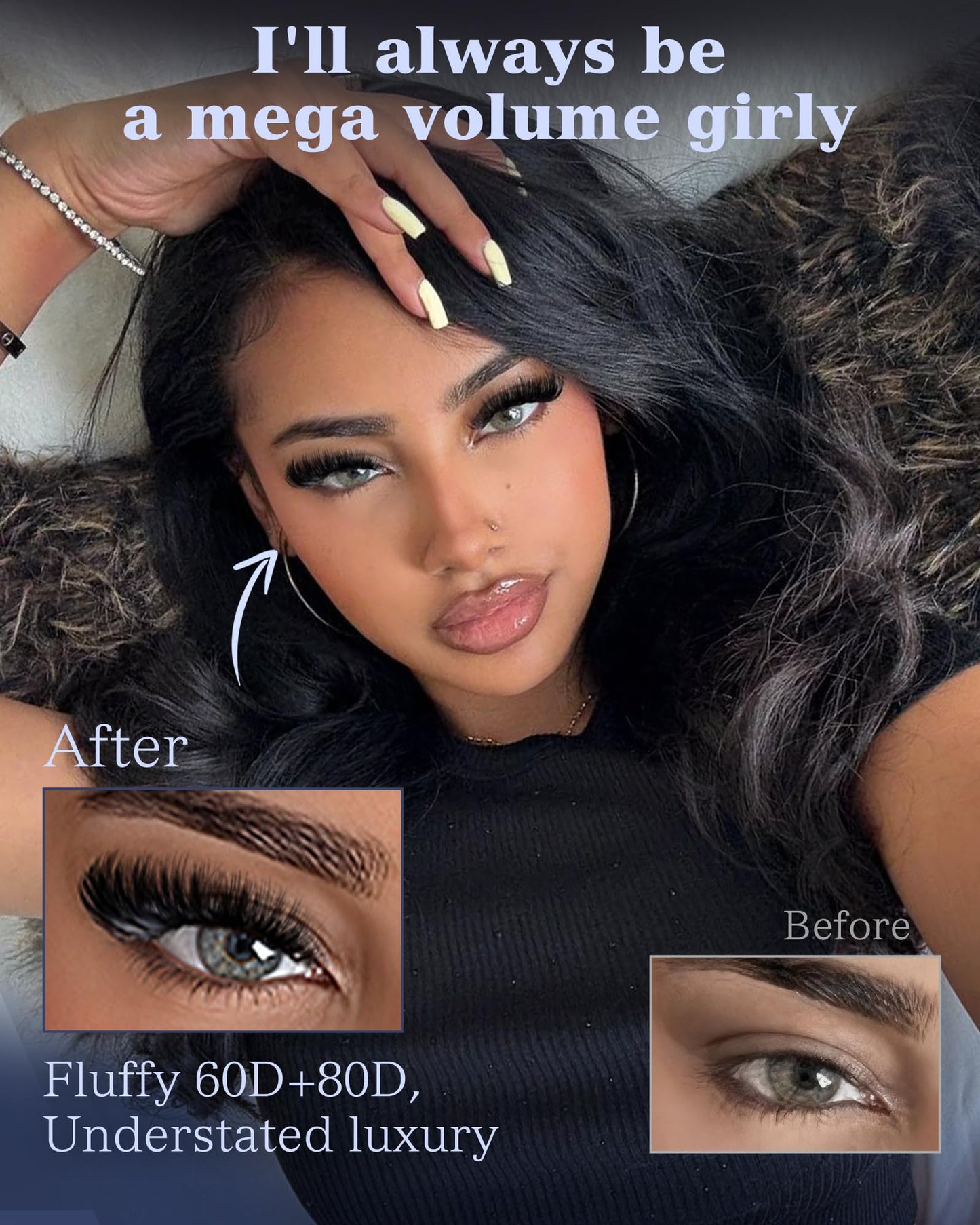 Fluff Lash Clusters 60D+80D Thick Eyelash Clusters D Curly Wispy Individual Lashes 10-18mm Cluster Eyelash Extensions 280pcs False Eyelashes DIY Flat Lash Extension by TOOCHUNAG