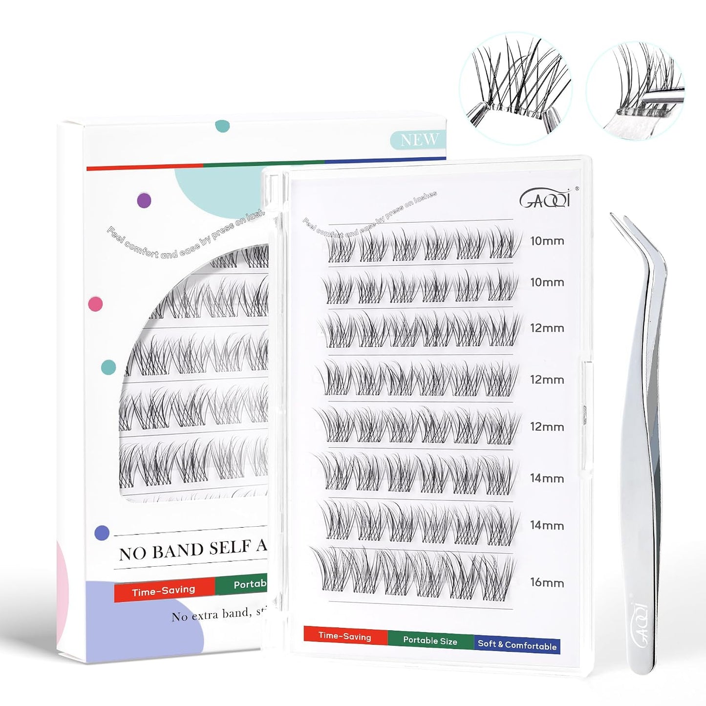 Natural Bottom Lash Clusters - DIY Clear Band Eyelashes for Soft, Comfortable Daily Wear | 5mm & 6mm, 48pcs