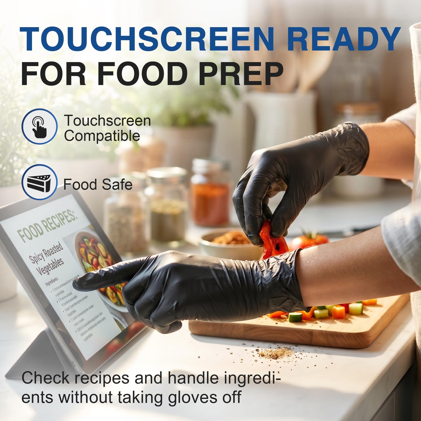Schneider Medical Nitrile Exam Gloves, Black Latex Free Powder Free Disposable Gloves for Medical, Cooking, Cleaning, and Food Prep (Large, 100)