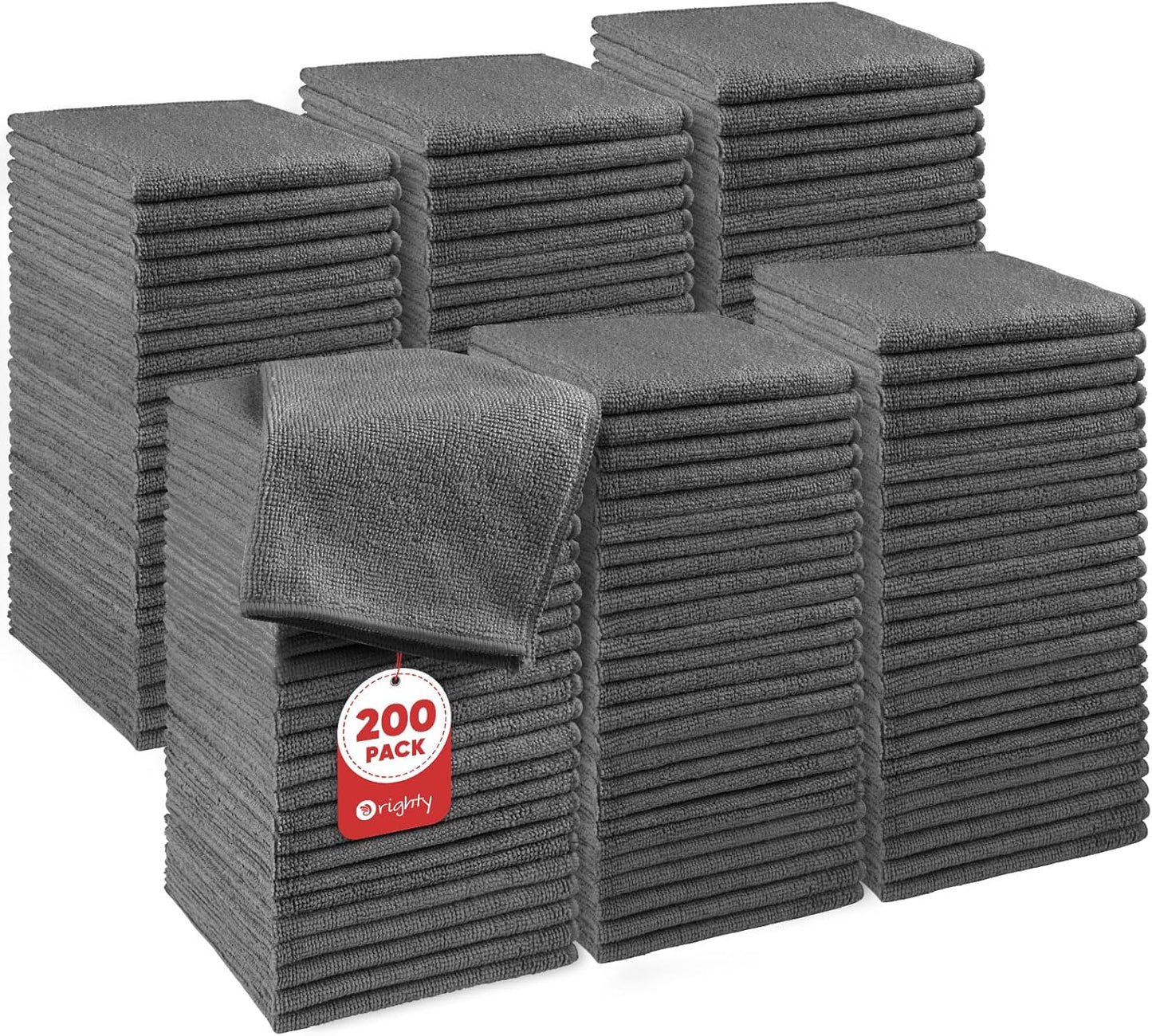 Microfiber Washcloths 20 Pack - Soft, Quick-Dry Face & Hand Towels for Travel, Gym, Spa | 11.5"x11.5", Black