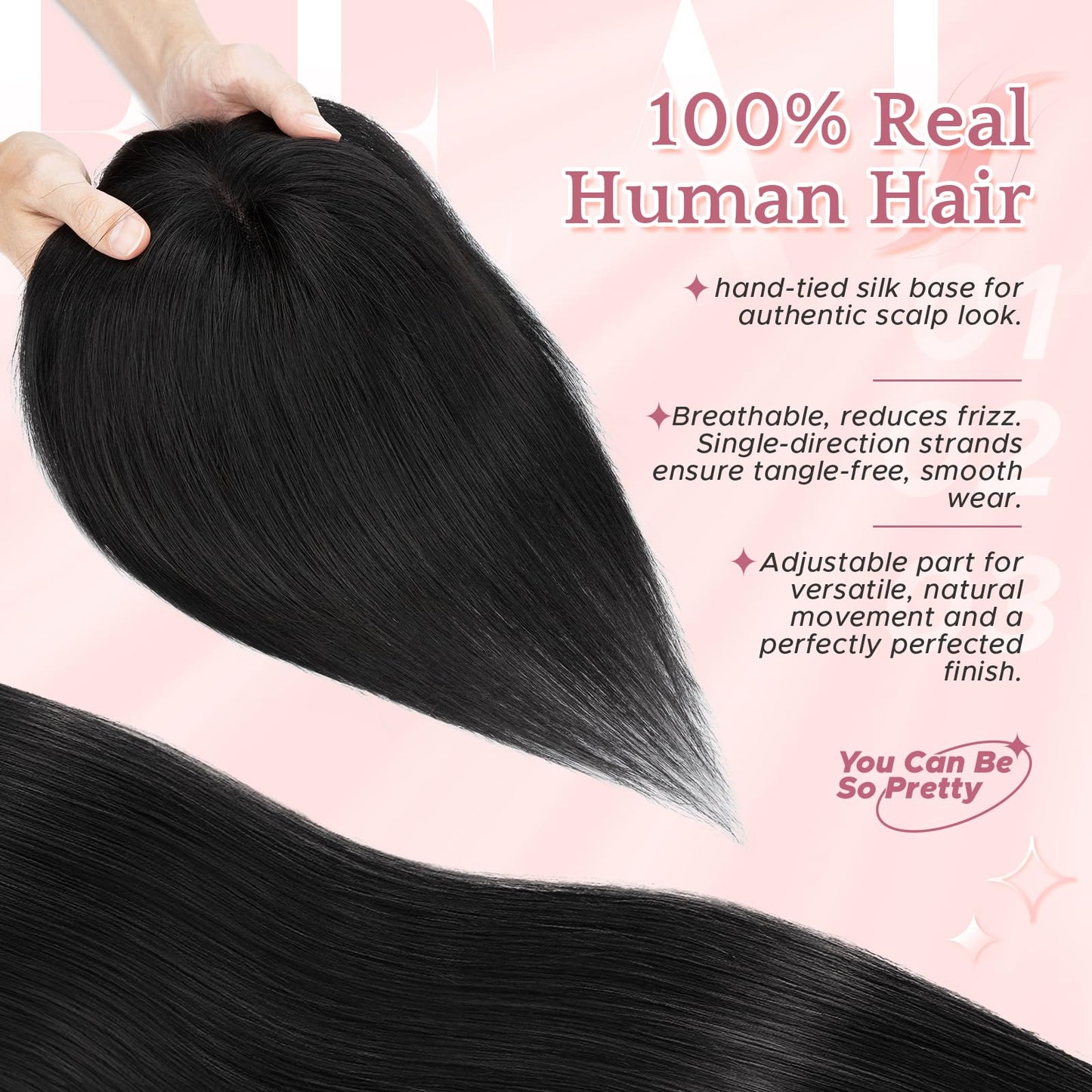 SEGO SEGOHAIR Human Hair Topper 3.94"x4.72" Lace Hair Toppers for Women, Clip In Topper Hairpieces for Women Thinning Hair, Volume Boosting, Daily Use (11Inch #1B Natural Black)